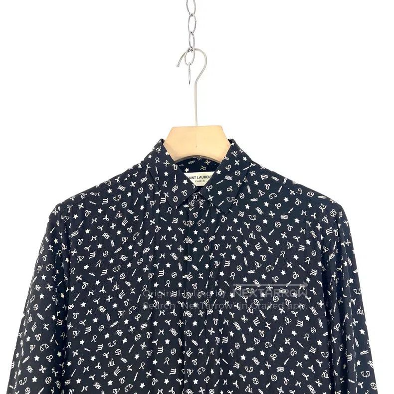 Saint Laurent Paris Saint Laurent Paris Size 37 Black long-sleeve shirt with f Size US M / EU 48-50 / 2 - 3 Thumbnail