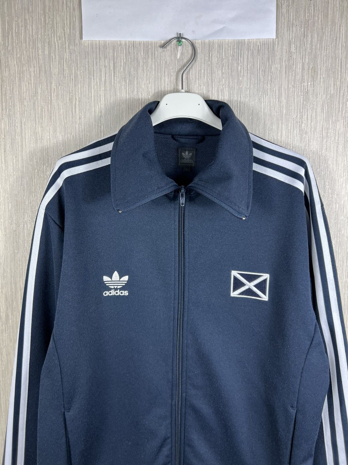 Adidas Vintage Adidas Scotland y2k navy zip track hoodie blokecore Size US L / EU 52-54 / 3 - 6 Thumbnail