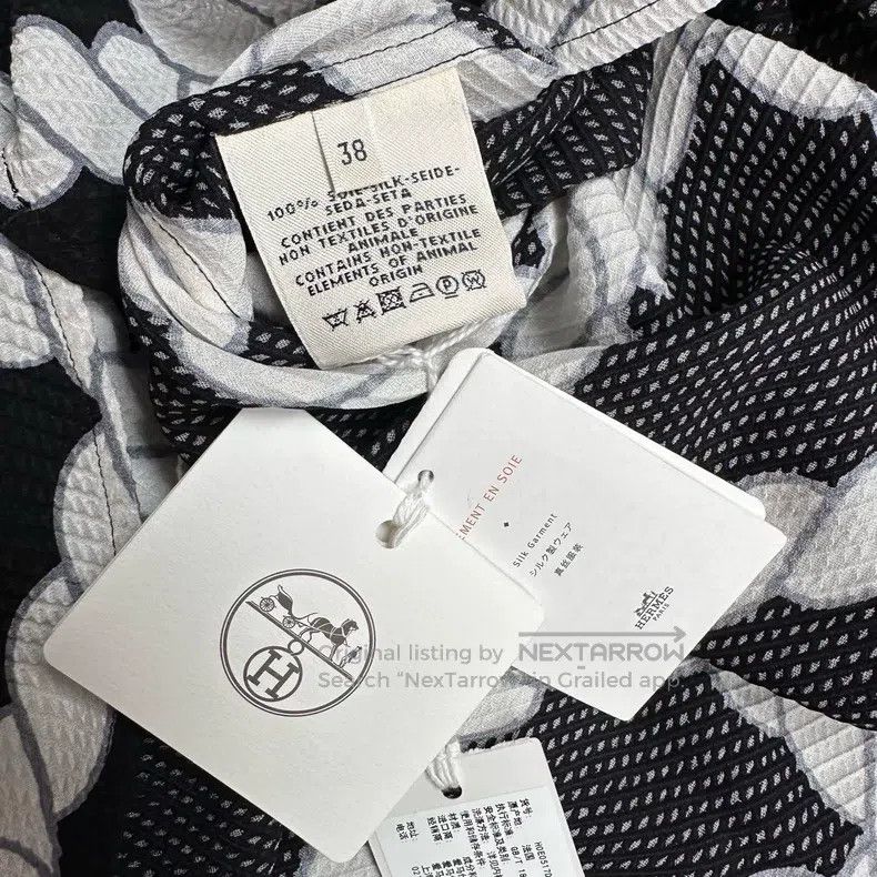 Hermes Hermes black and white chain long silk coat Size XS / US 0-2 / IT 36-38 - 4 Thumbnail