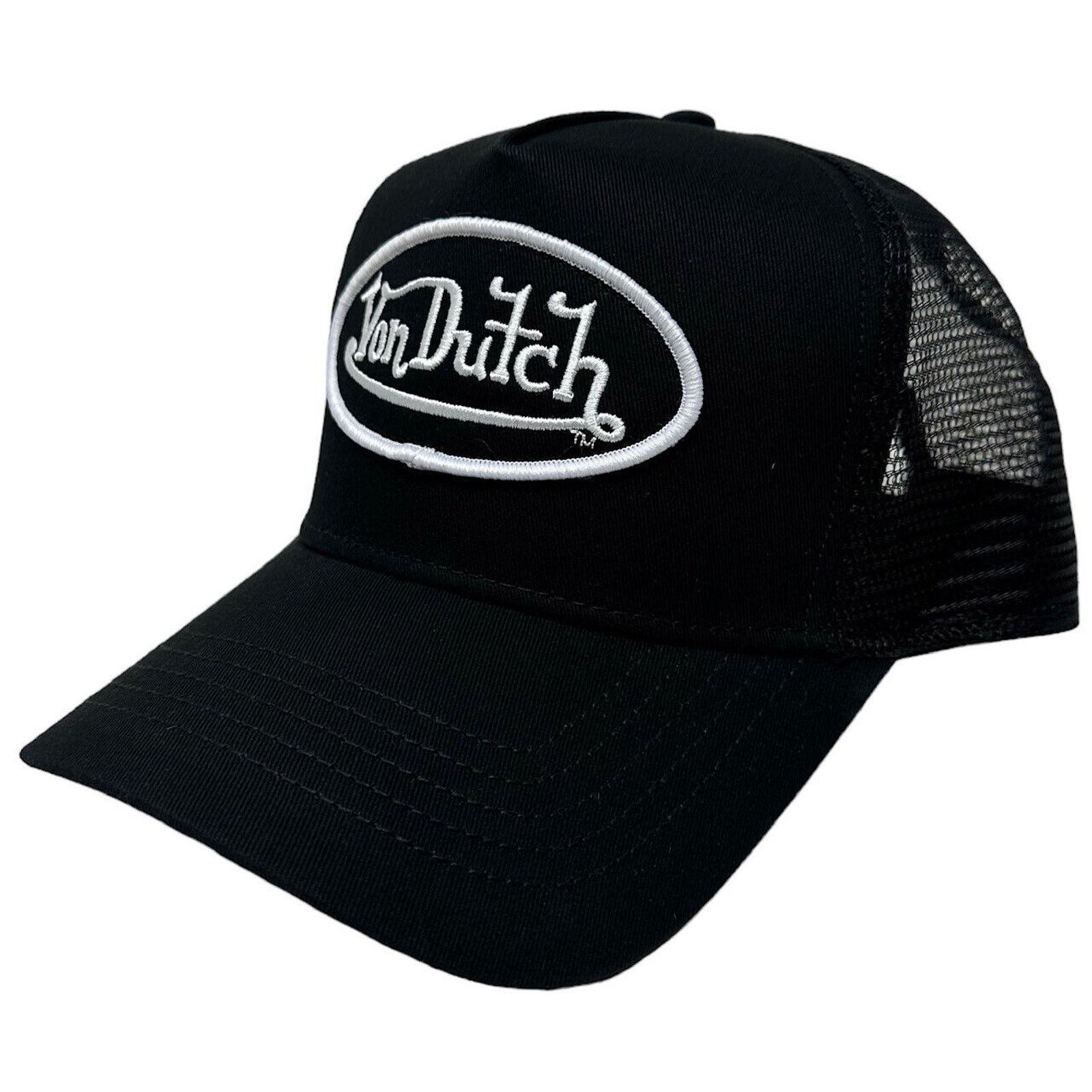 Von Dutch Trucker Hat Classic 51 Black Embroidered Logo Cap