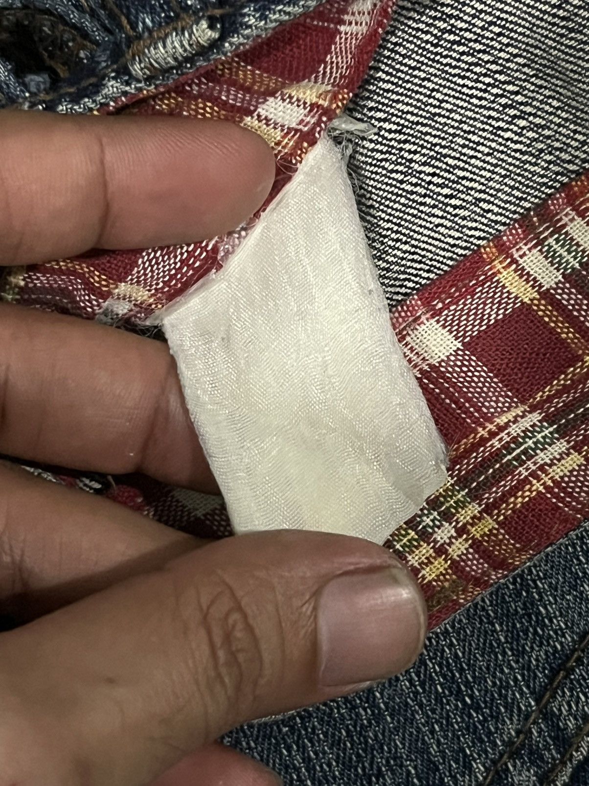 Japanese Brand Vintage Japanese Brand Double Waist Plaid Pocket Jeans Size US 31 - 11 Thumbnail