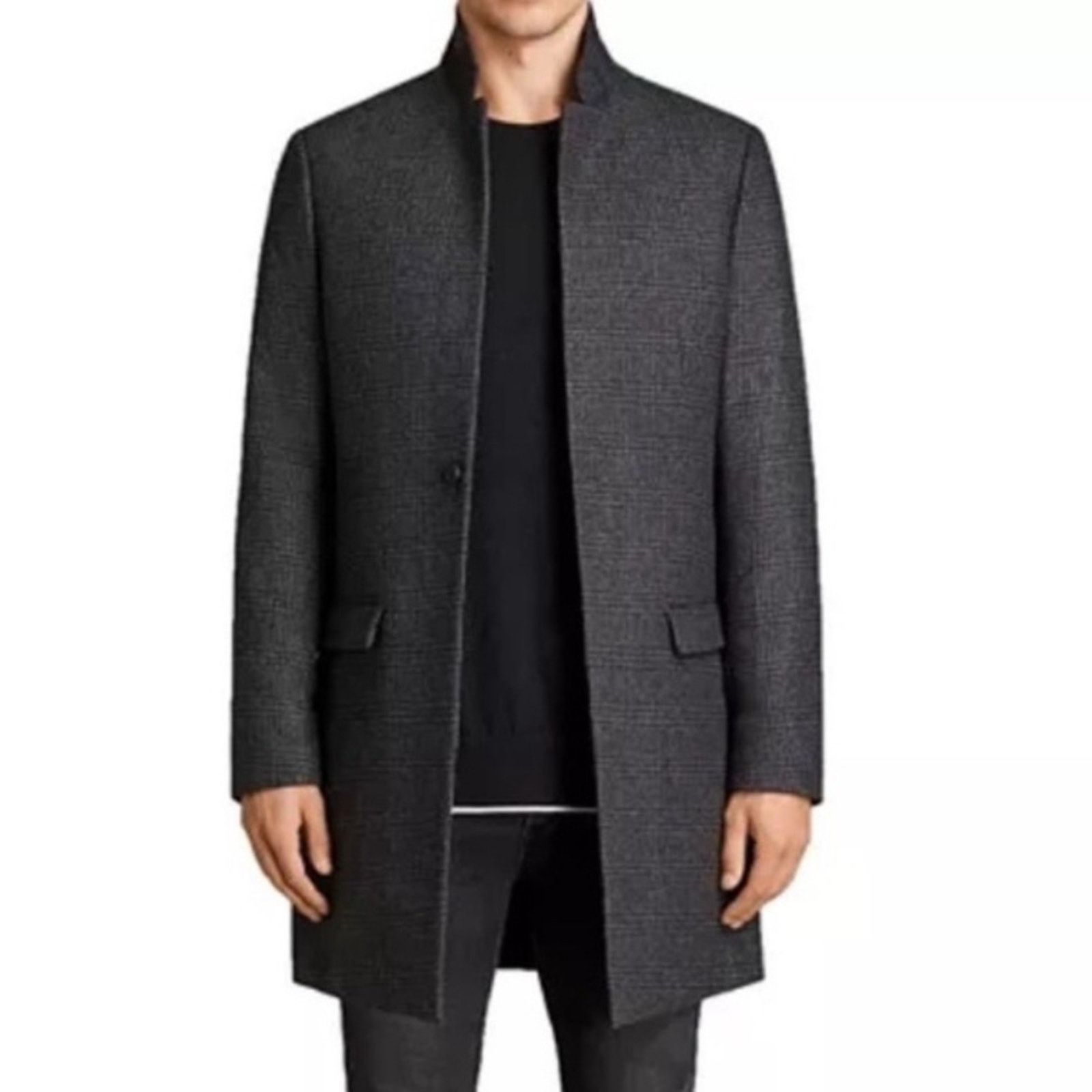 Allsaints ALLSAINTS Dark l Plaid Spyro Coat Charcoal Gray- Thirty Four Size US XS / EU 42 / 0 - 2 Thumbnail