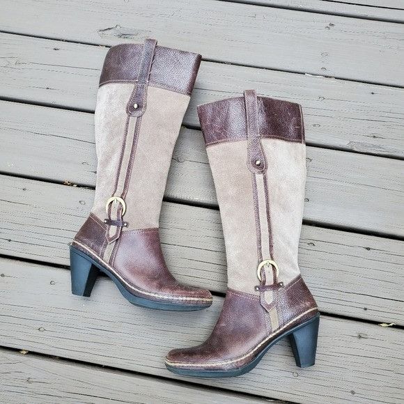 Naturalizer Naturalizer N5 Dayton Dandy Brown Leather Tan Suede Boots Size US 8 / IT 38 - 2 Thumbnail