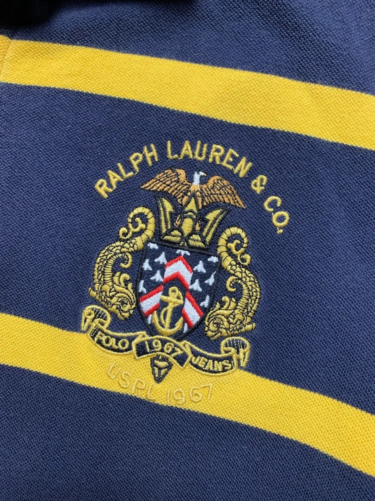 Polo Ralph Lauren Vintage polo Ralph Lauren striped rugby big logo Size US XL / EU 56 / 4 - 3 Thumbnail