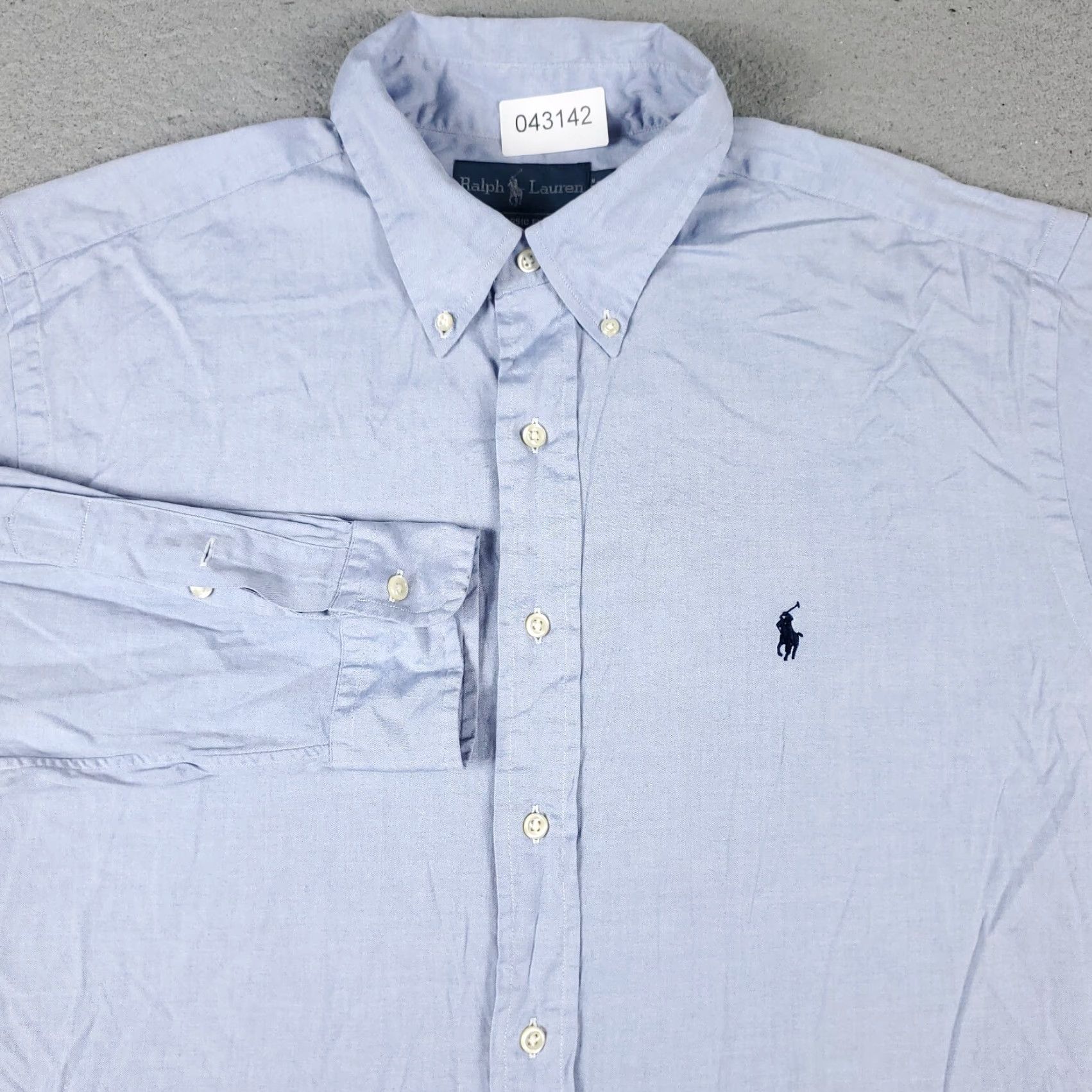 Ralph Lauren Ralph Lauren Shirt Mens 17 Blue Dress Shirt Button-Down Cotton Long Sleeve Classic Modern Mens Size 46R - 2 Thumbnail