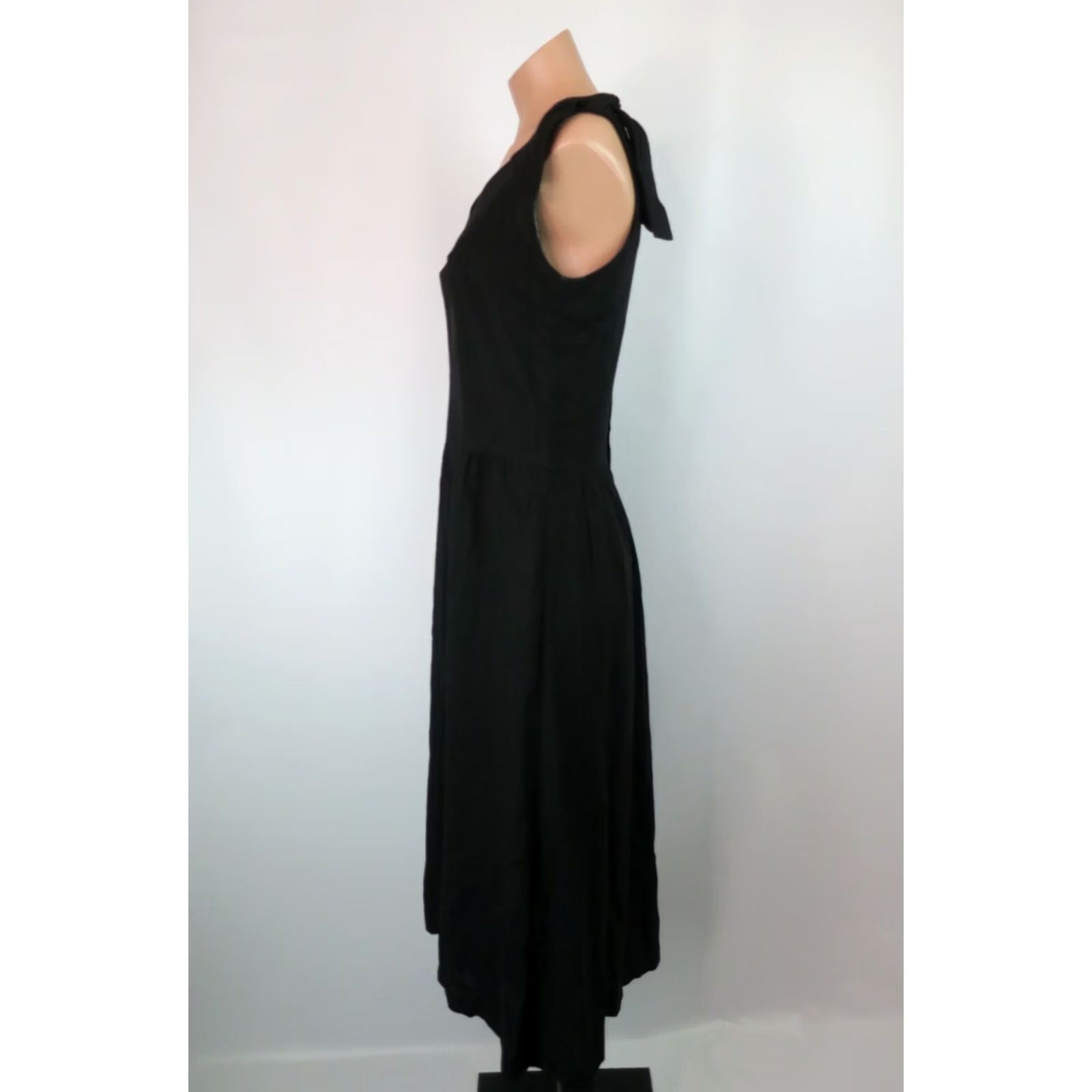 Vintage Vintage Lanz Originals Dress Sz 6 Black Fit flare LBD Bow Strap 1950s Size M / US 6-8 / IT 42-44 - 6 Thumbnail