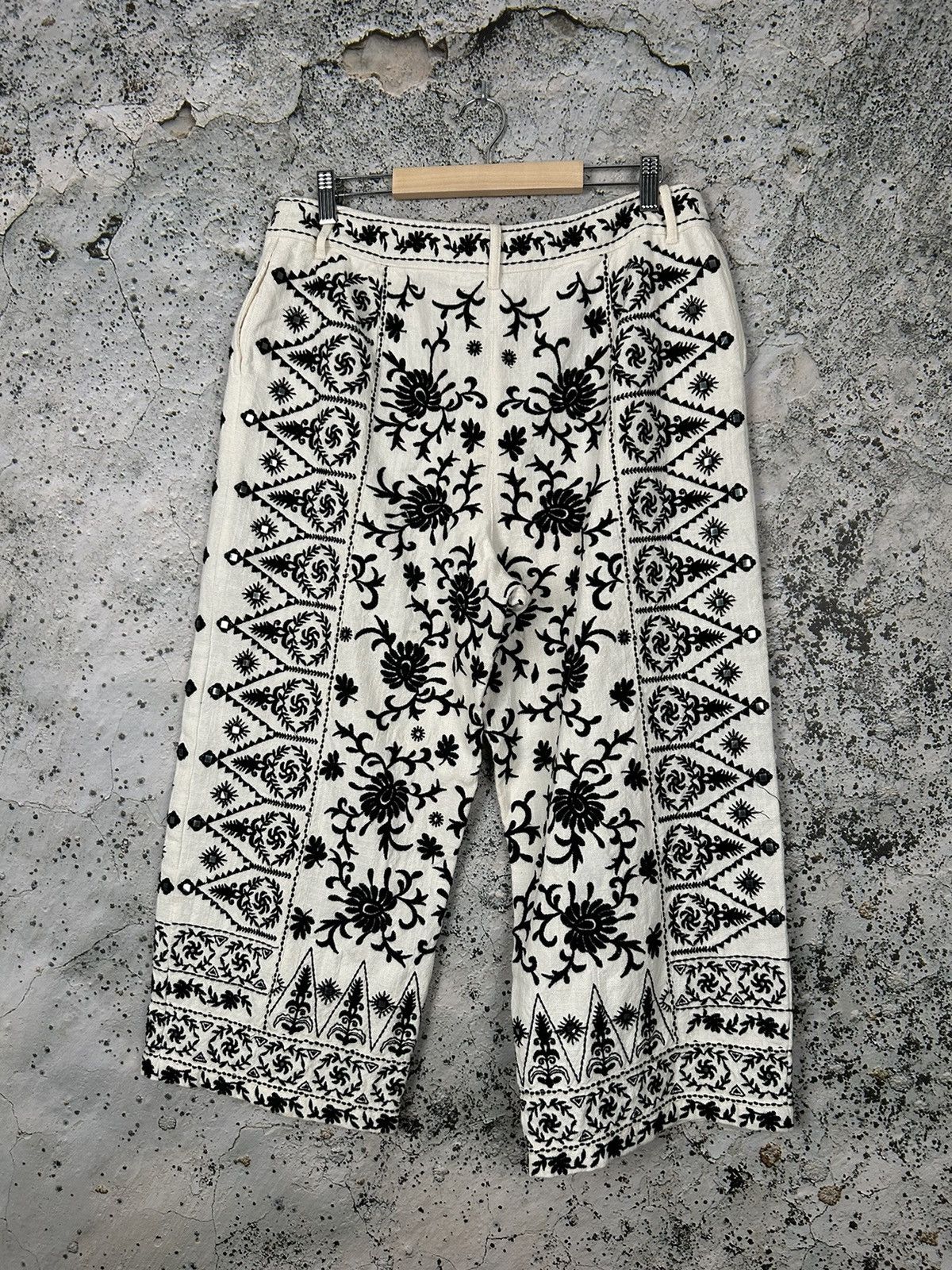 Other Vintage Embroidered Floral Pants New Streetwear Avantgarde Size US 32 / EU 48 - 3 Thumbnail