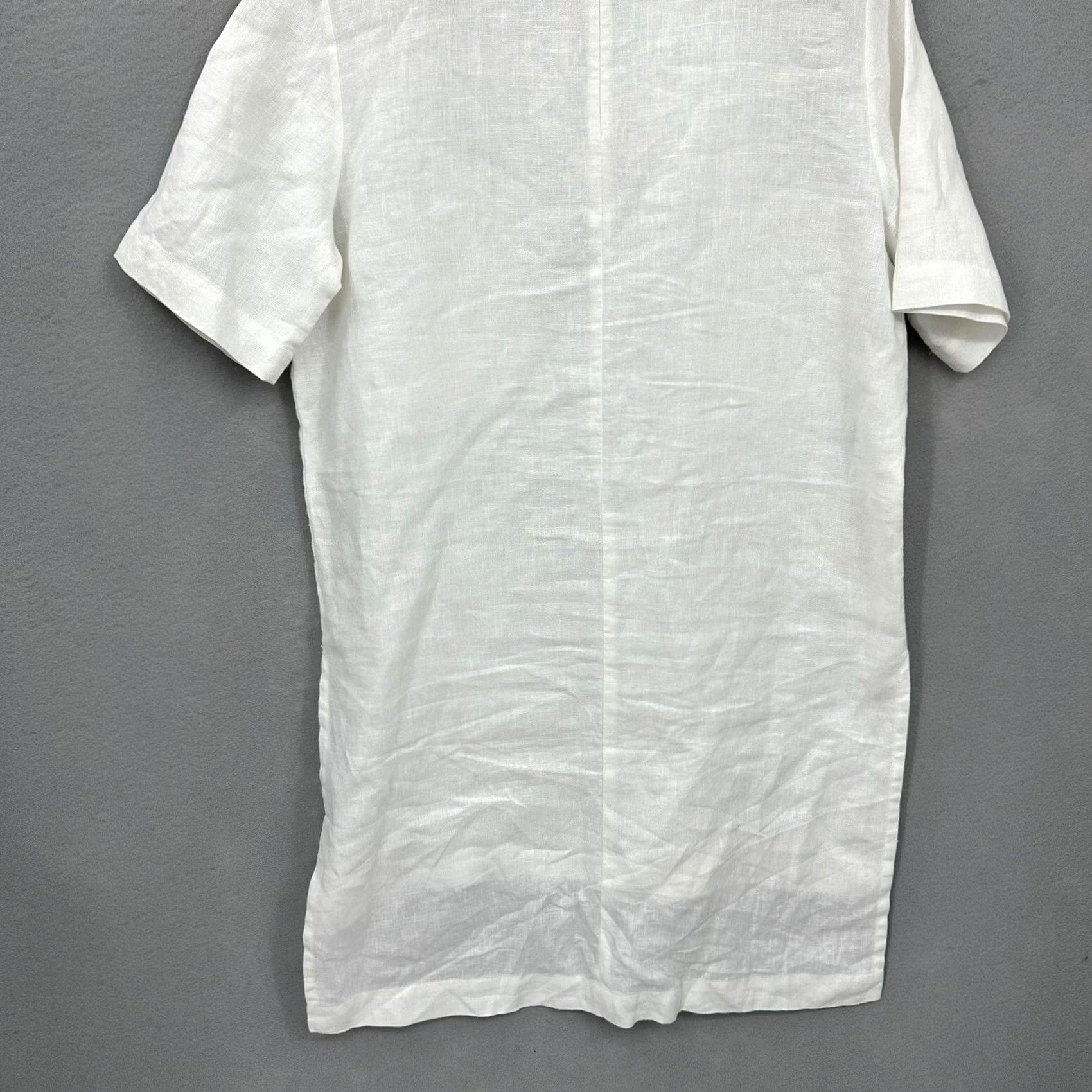 Vintage Ronen Chen Blouse Womens 6 White Tunic Linen Lagenlook Minimalist Quiet Luxury Size M / US 6-8 / IT 42-44 - 7 Thumbnail