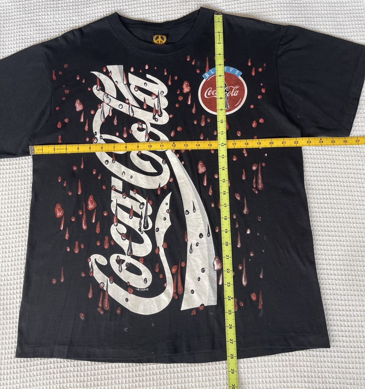 Coca Cola Vintage 90s Thrashed🔥COCA COLA✖️WOODSTOCK🔥AOP Distressed Tee Size US L / EU 52-54 / 3 - 3 Thumbnail