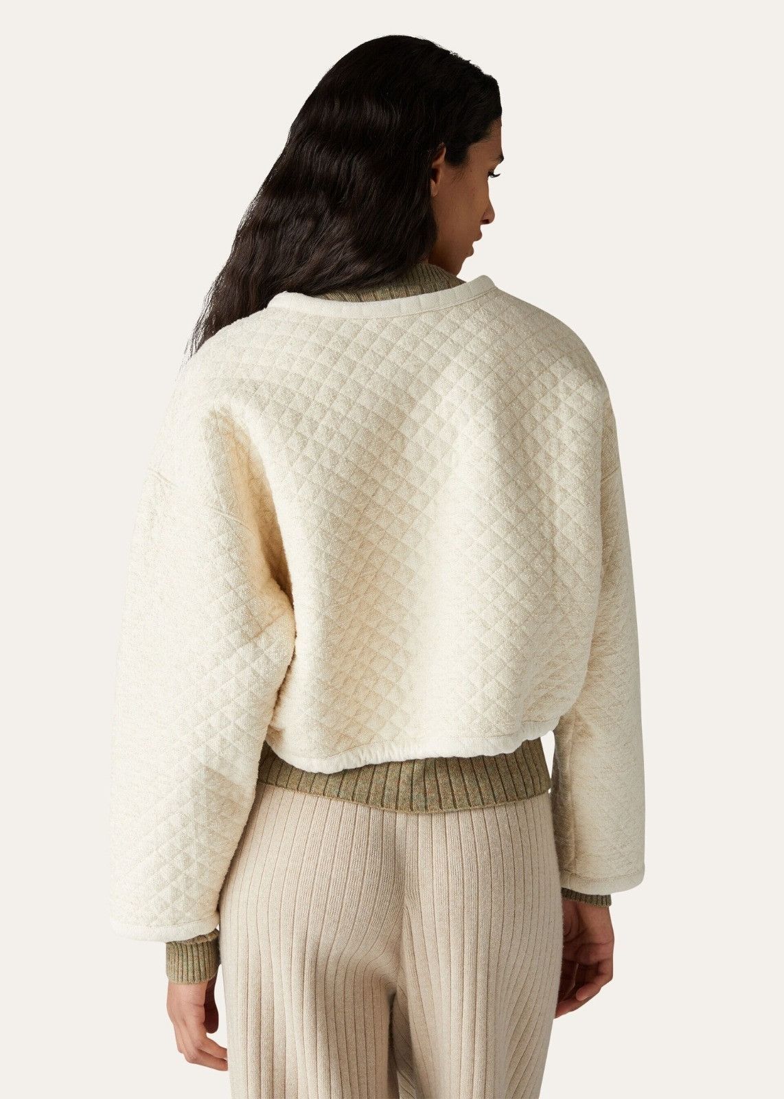Loro Piana o1srvl11e0824 Tacna Cropped Sweatshirt in Off White Size M / US 6-8 / IT 42-44 - 7 Thumbnail