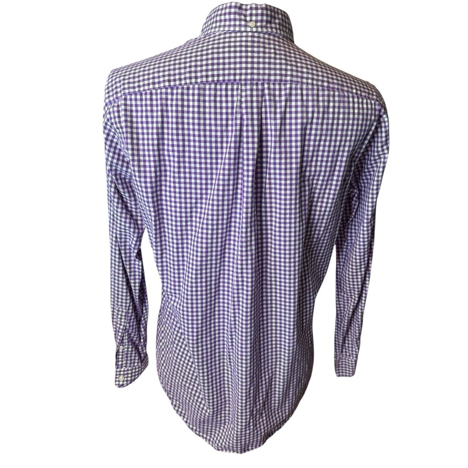 Ralph Lauren Ralph Lauren Gingham Button Down Shirt Medium Purple Cotton Size US M / EU 48-50 / 2 - 6 Thumbnail