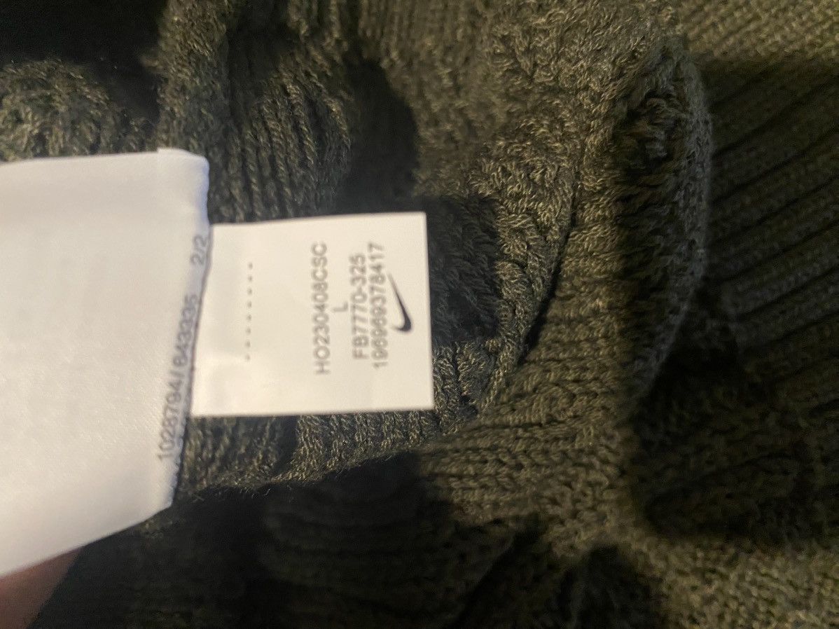 Nike Nike Cable Knit Turtleneck Sweater Cargo Khaki FB7770-325 Size US L / EU 52-54 / 3 - 3 Thumbnail