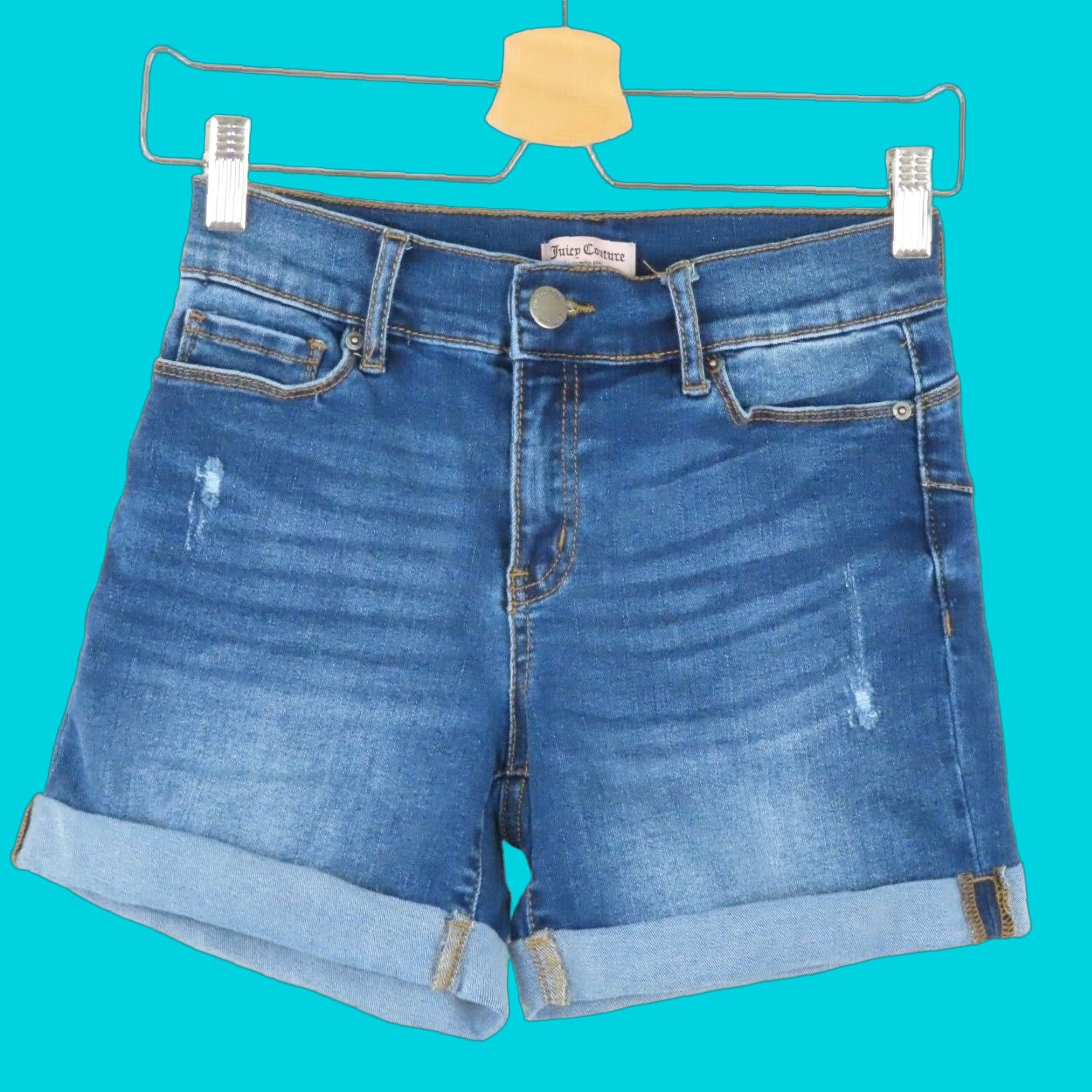 Juicy Couture Juicy Couture Bermuda Shorts Women 2 Blue Denim Stretch Regular 5-Pocket Design Jeans Size 26" / US 2 / IT 38 - 1 Thumbnail