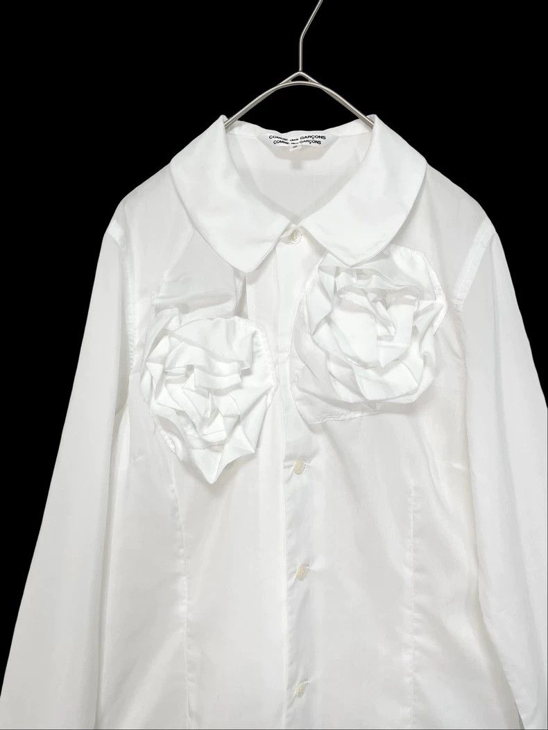 Comme des Garcons Comme Des Garcons Rose flower embellished polyester shirt Size S / US 4 / IT 40 - 4 Thumbnail