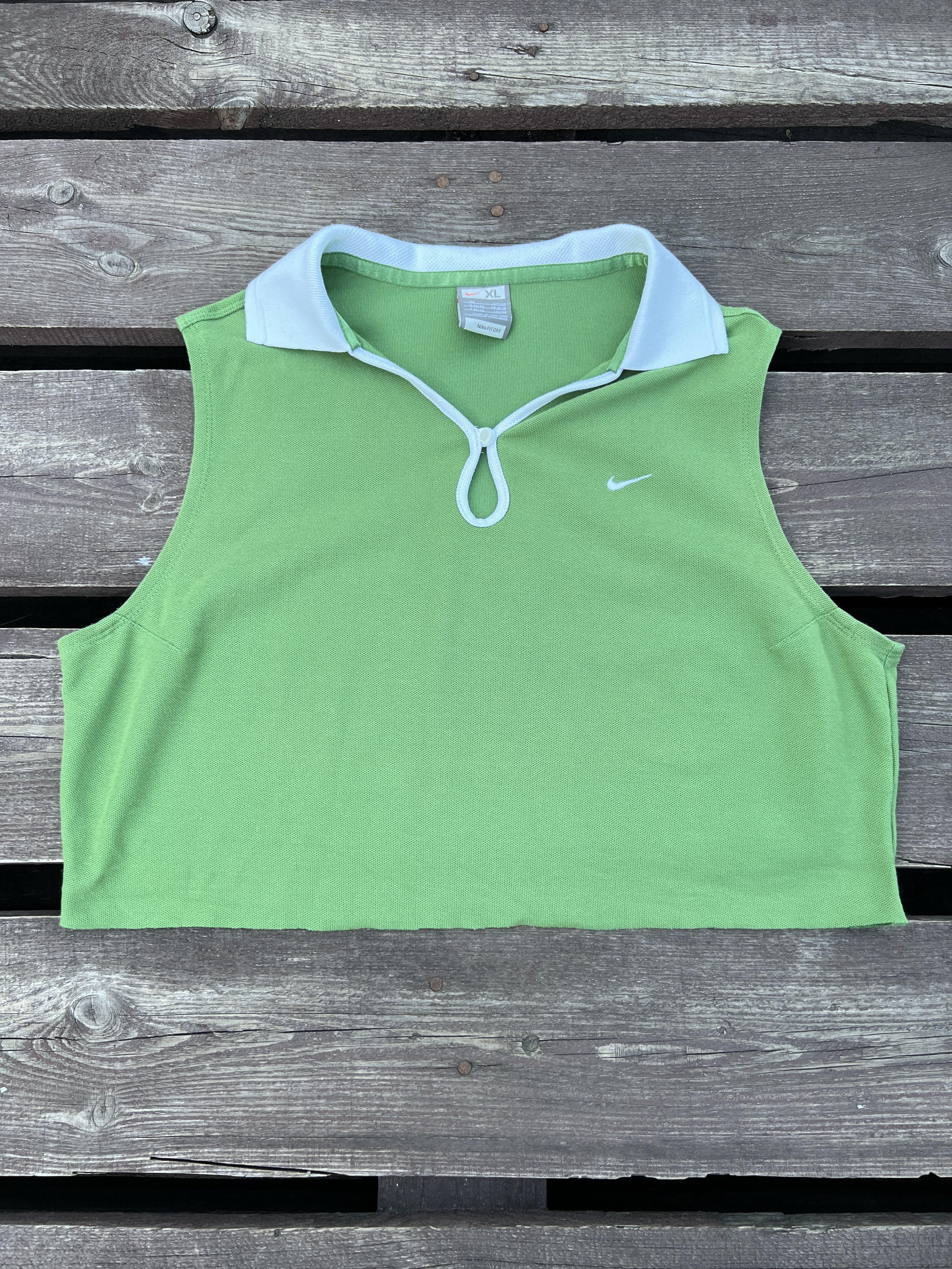 Nike Nike Vintage 90s Green Crop Top Custom Polo Shirt Size XL / US 12-14 / IT 48-50 - 1 Thumbnail