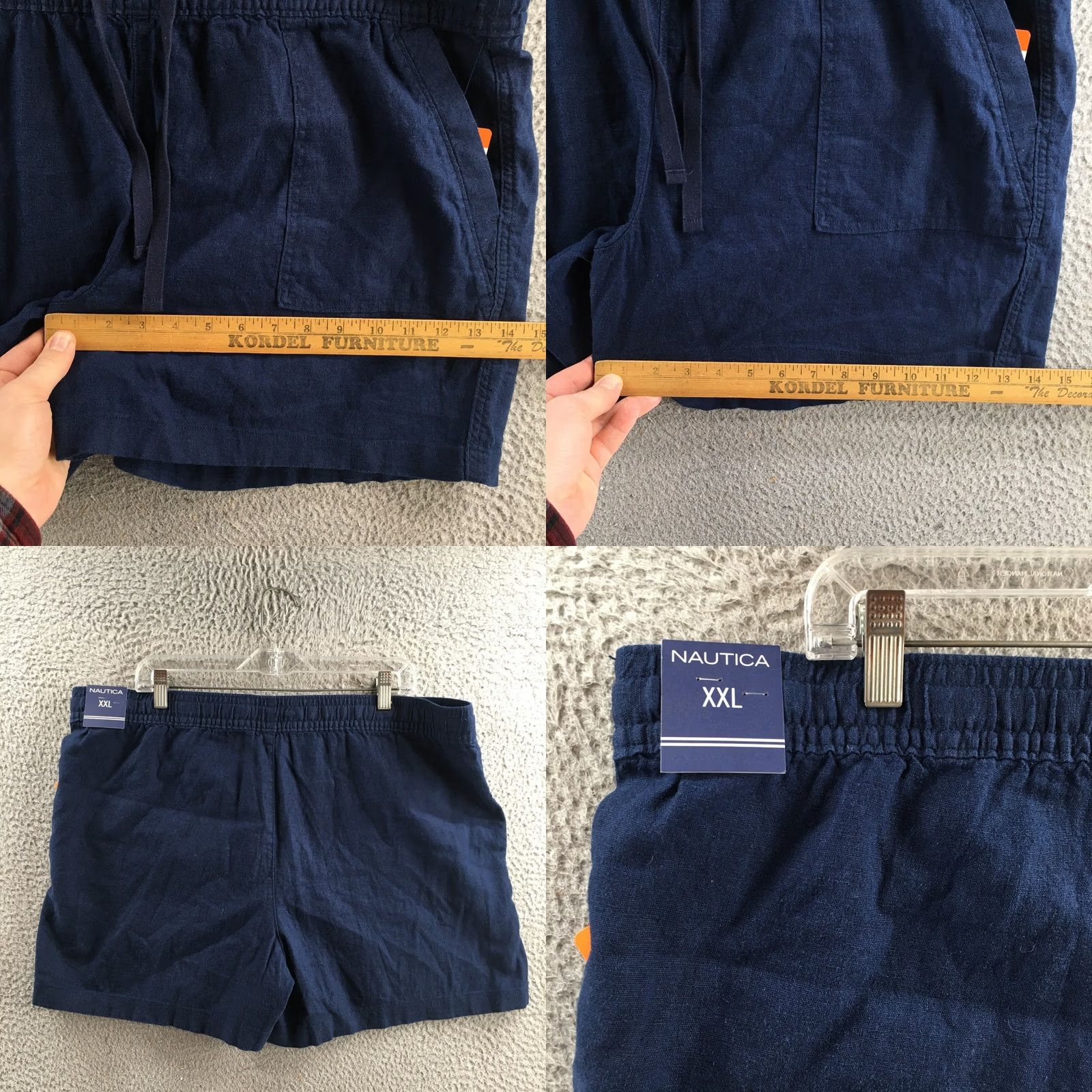 Nautica Nautica Shorts Womens 2XL Blue Summer Linen Blend Drawstring Waist Pockets NWT Size 40" / US 18 - 8 Thumbnail