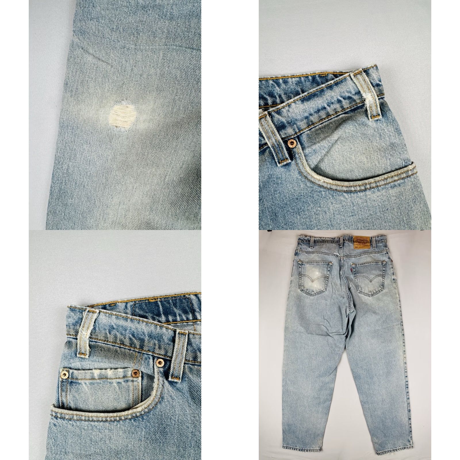 Levi's VINTAGE Levi's 560 Jeans Loose Fit Tapered USA Made 36x30 Light Wash Blue 90s Mens Size US 36 / EU 52 - 8 Thumbnail
