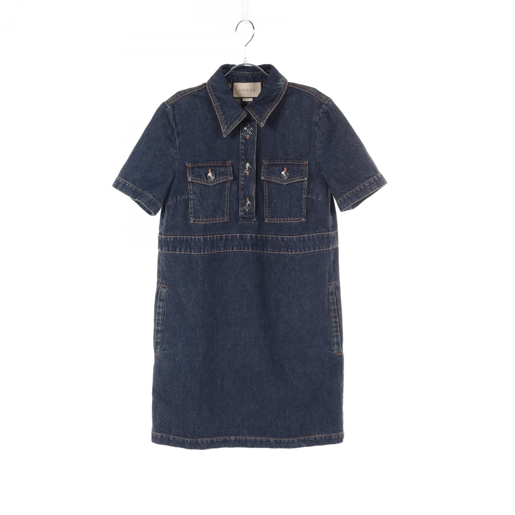 Gucci Gucci Denim One Piece Cotton Indigo Blue Size ONE SIZE - 1 Thumbnail