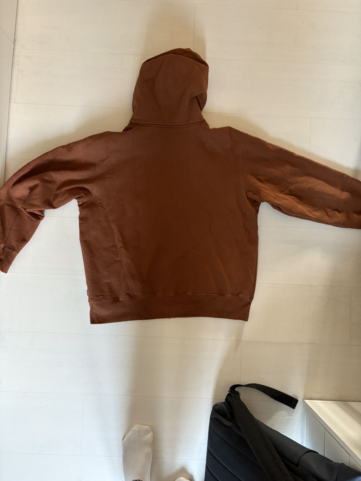 Supreme small box drawcord zip up hooded sweatshirt (M) - www 