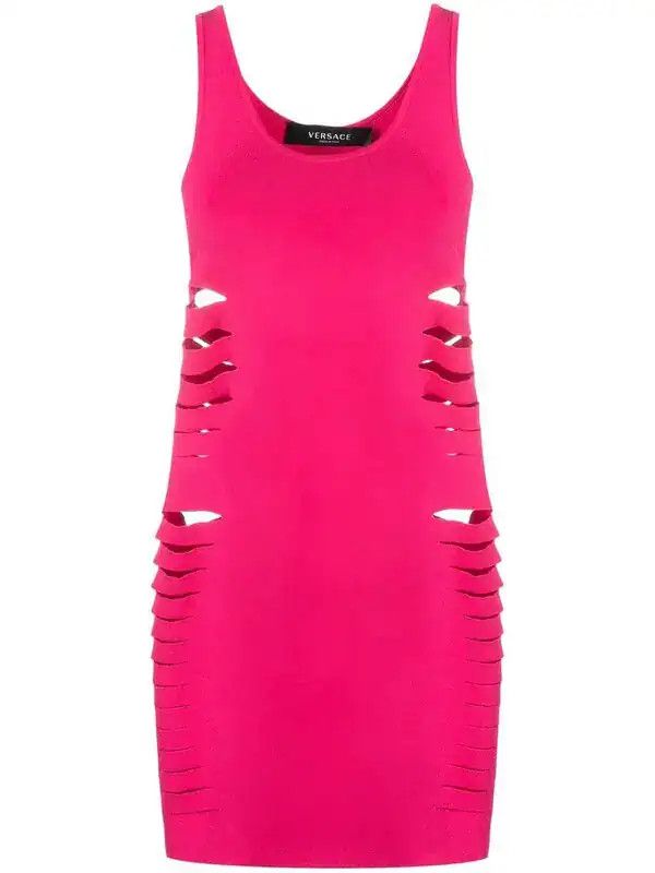 Versace o1y0226 Mini Dress in Fuchsia Size M / US 6-8 / IT 42-44 - 1 Thumbnail