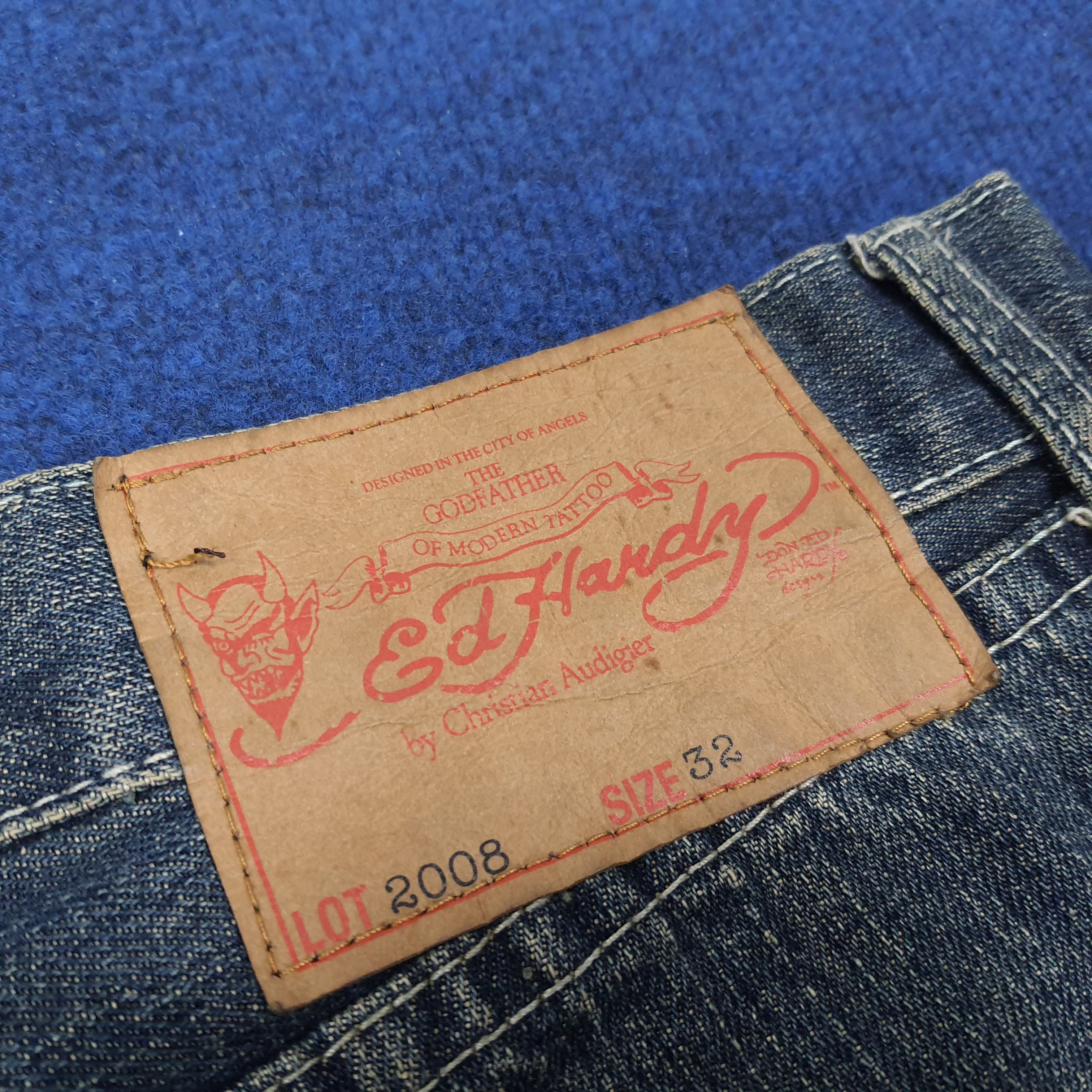 Ed Hardy Vintage Ed Hardy Christian Audigier Custom Logo Jeans C272N1 Size US 31 - 6 Thumbnail