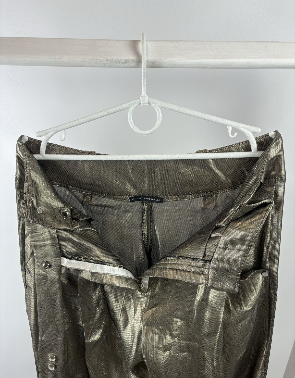 Anthony Vaccarello ARCHIVE Anthony Vaccarello Metallic Runway Pants Size 28" / US 6 / IT 42 - 3 Thumbnail