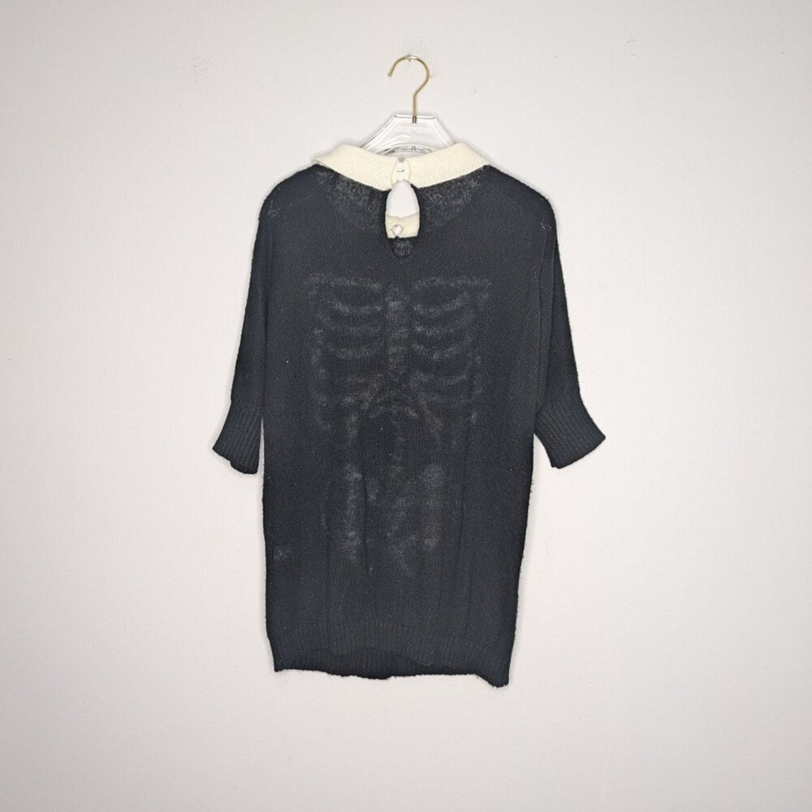 Wildfox Wildfox Black Skeleton Sweater Peter Pan Collar Pullover M Grailed