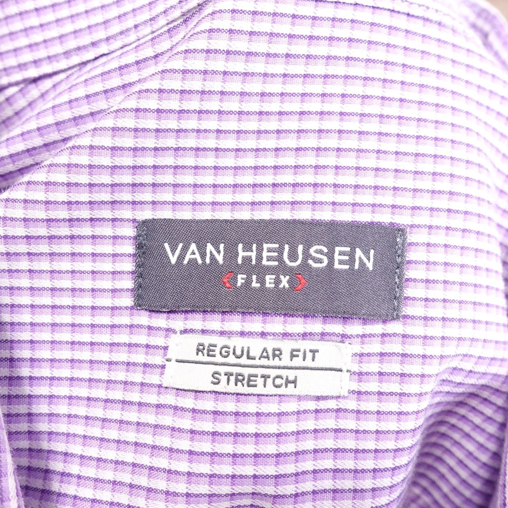 Van Heusen Van Heusen Flex Shirt Mens Large Purple Stretch Regular Fit Long Sleeve Check Shirt Size US L / EU 52-54 / 3 - 6 Thumbnail