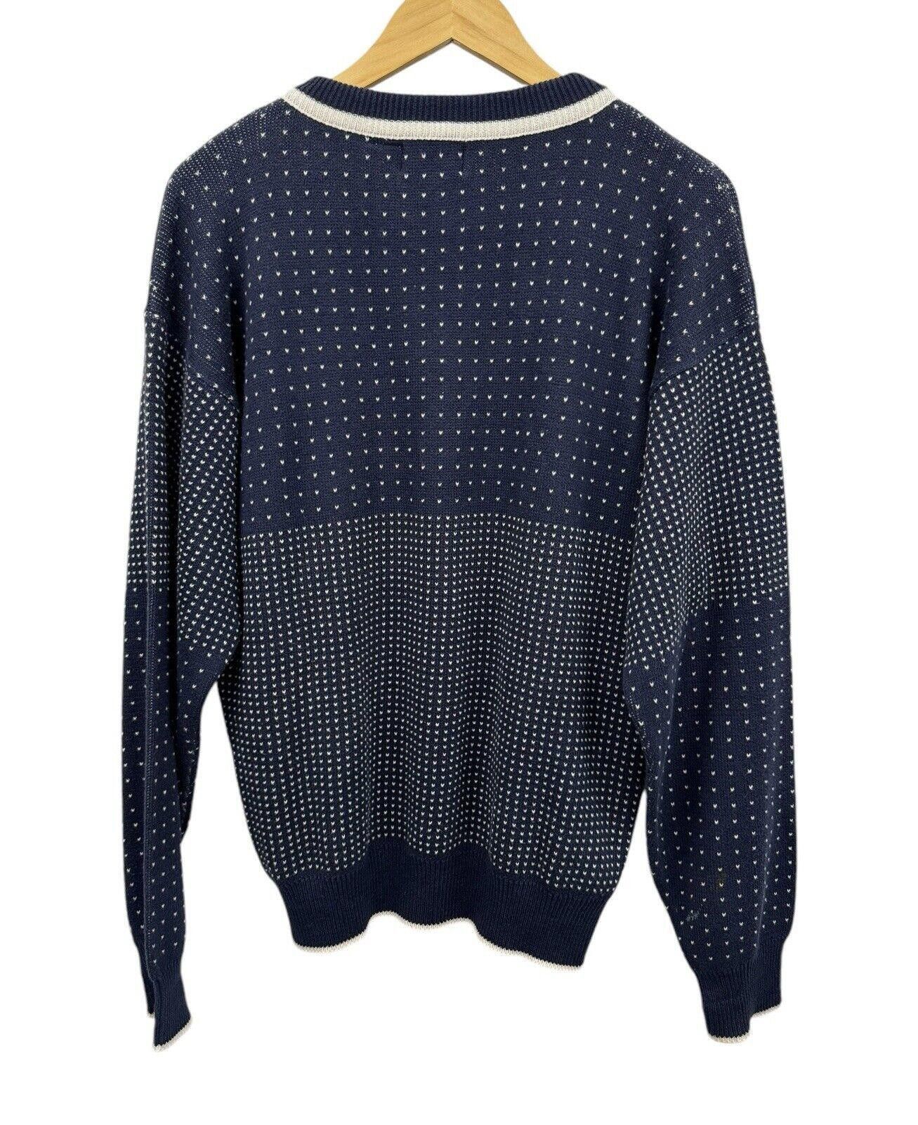 Designer Vintage Byford Blue Polka Dot Patchwork Knit USA Crewneck M Size US M / EU 48-50 / 2 - 3 Thumbnail