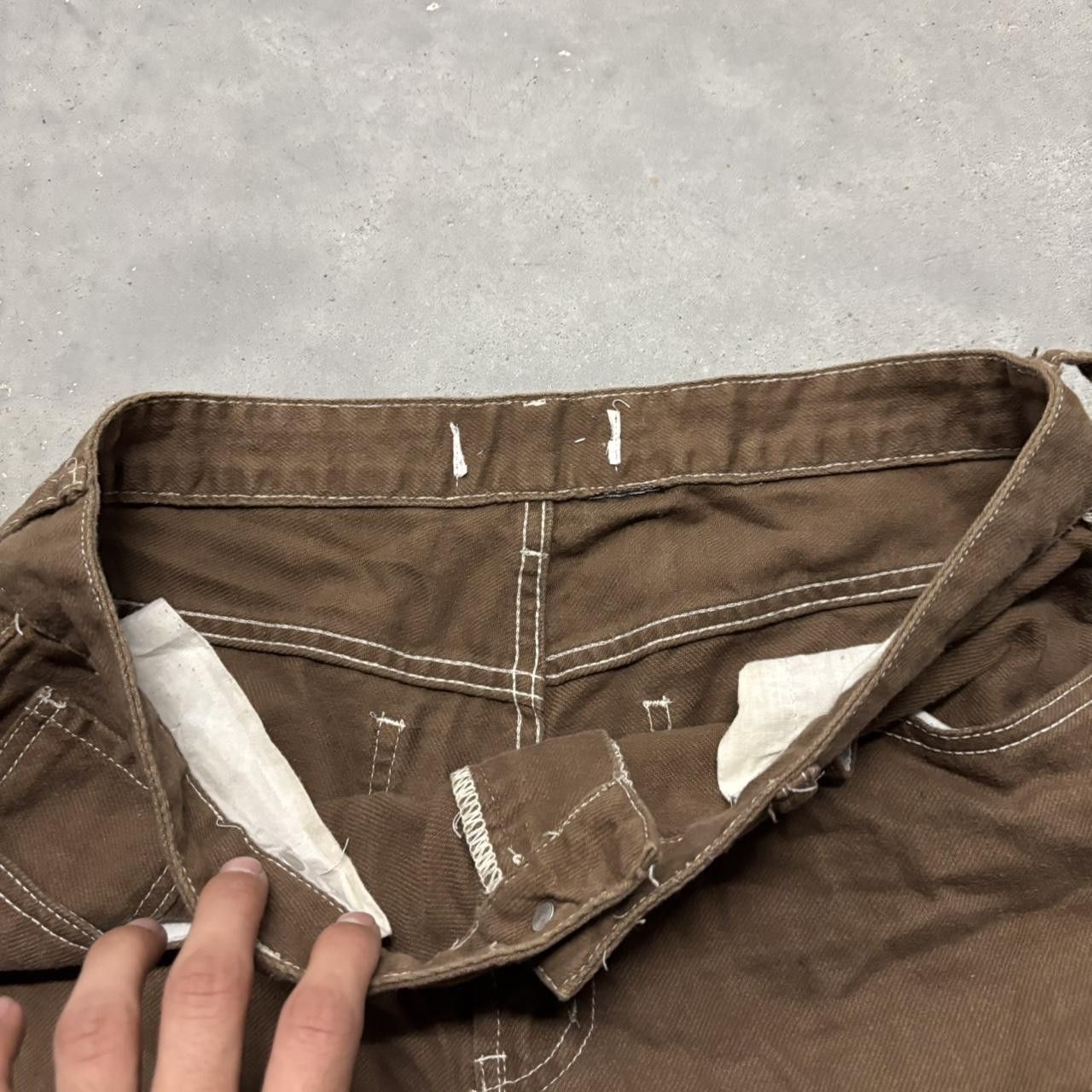 Japanese Brand × Vintage Crazy Vintage Y2K/2000s Brown Streetwear Skater Cargo Pants! Size US 32 / EU 48 - 6 Thumbnail