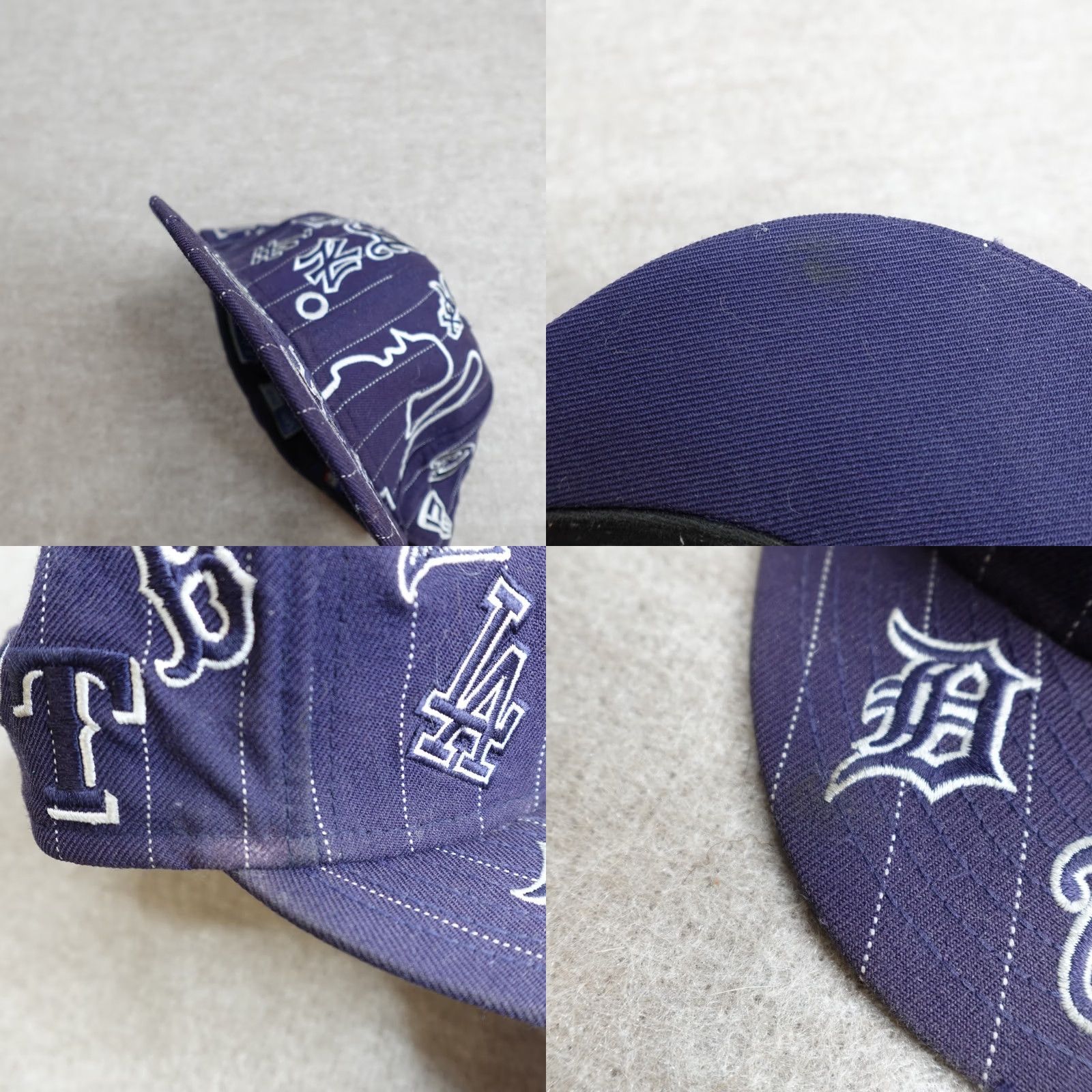 New Era New Era MLB Teams Hat Fitted 7 1/8 Blue Wool Embroidered Hickory Stripe Logos Theme Sports Mens cap Size ONE SIZE - 8 Thumbnail