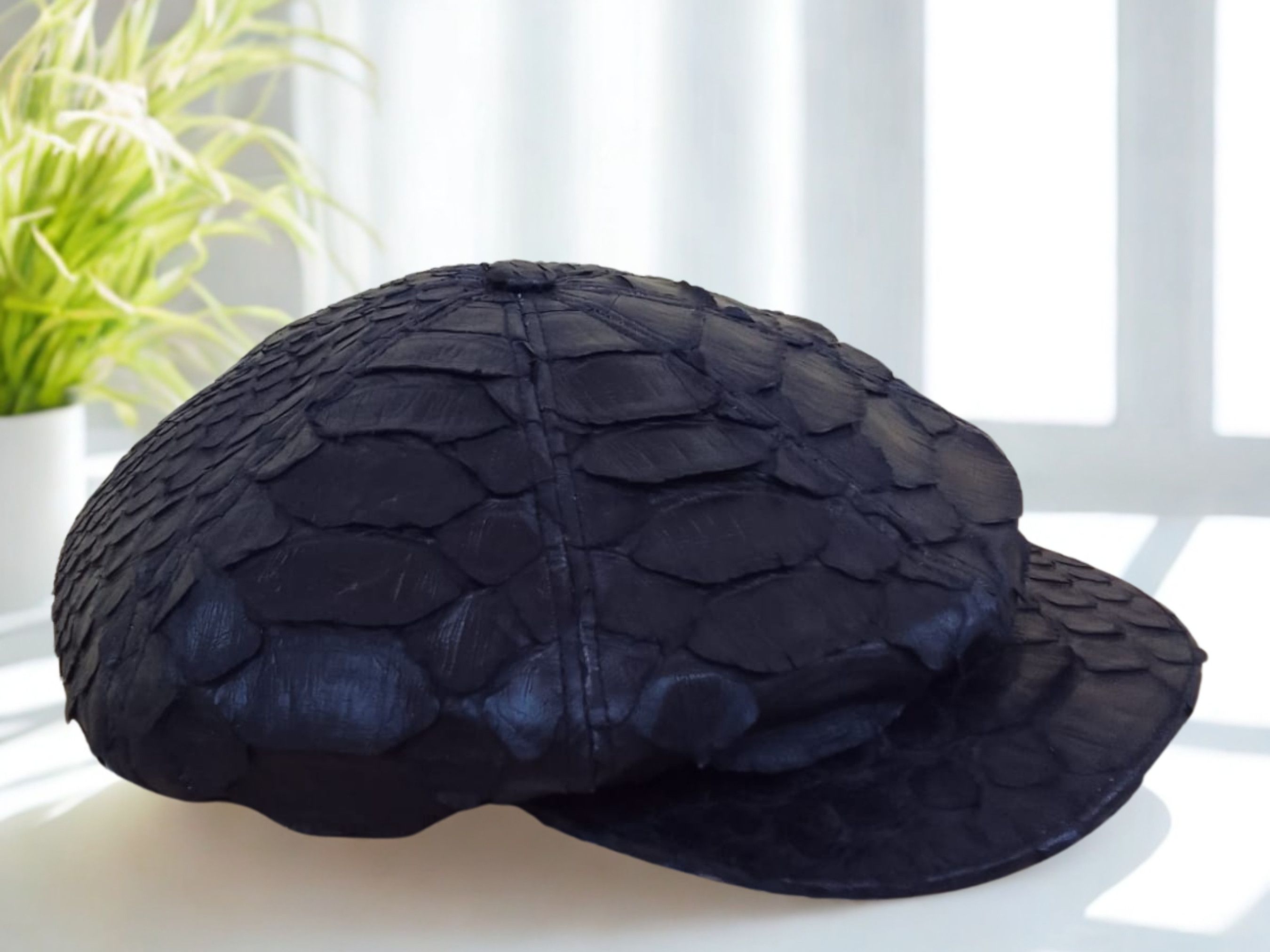 Handmade Newsboy Hat for Men Snakeskin Flat Cap Series Size ONE SIZE - 5 Thumbnail