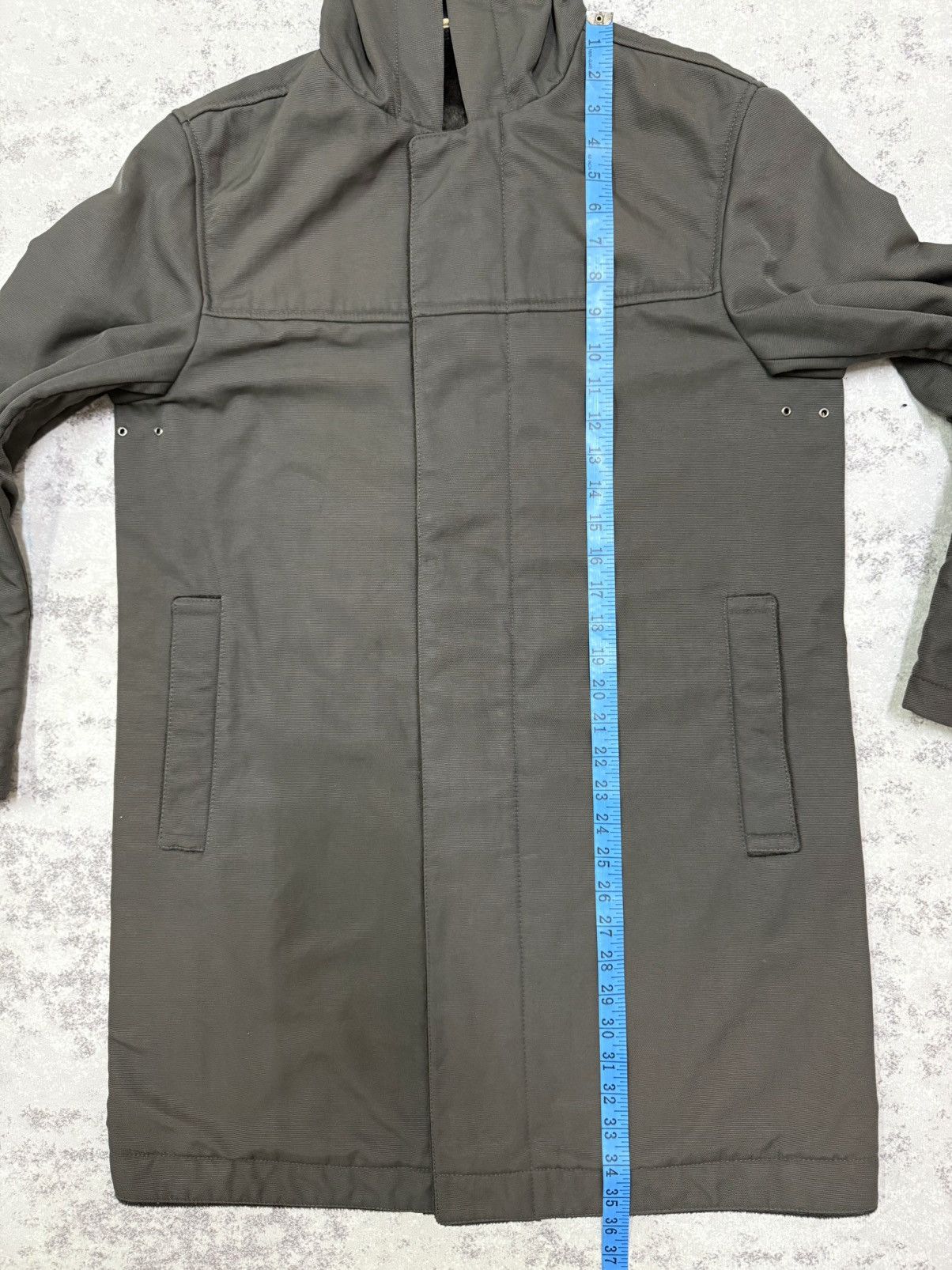 Jun Men Velvet Lined Parka Jacket Dark Green