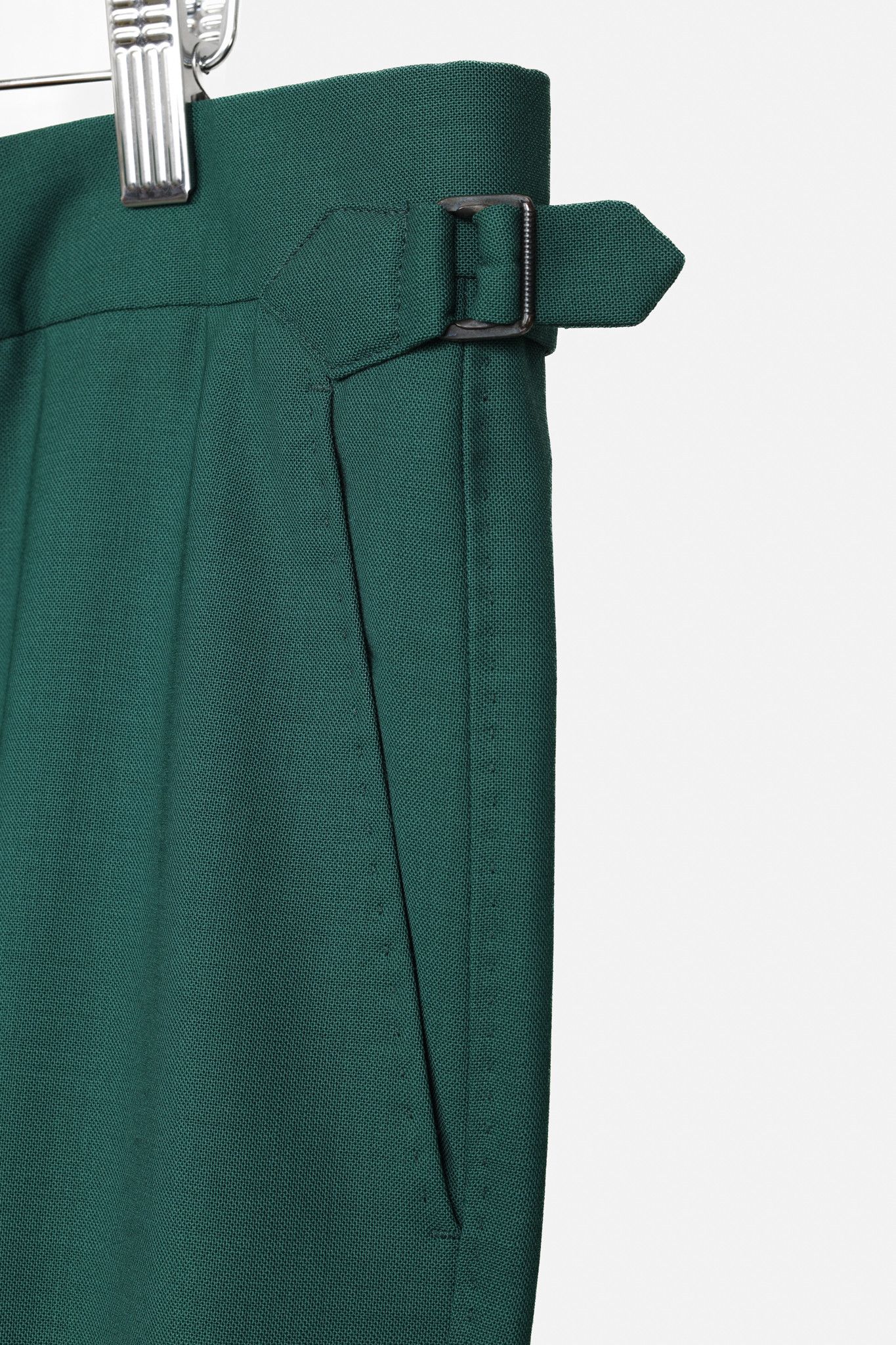 Paul Smith Paul Smith Green Wool Suiting Pant with Side Adjusters Size 38R - 4 Thumbnail