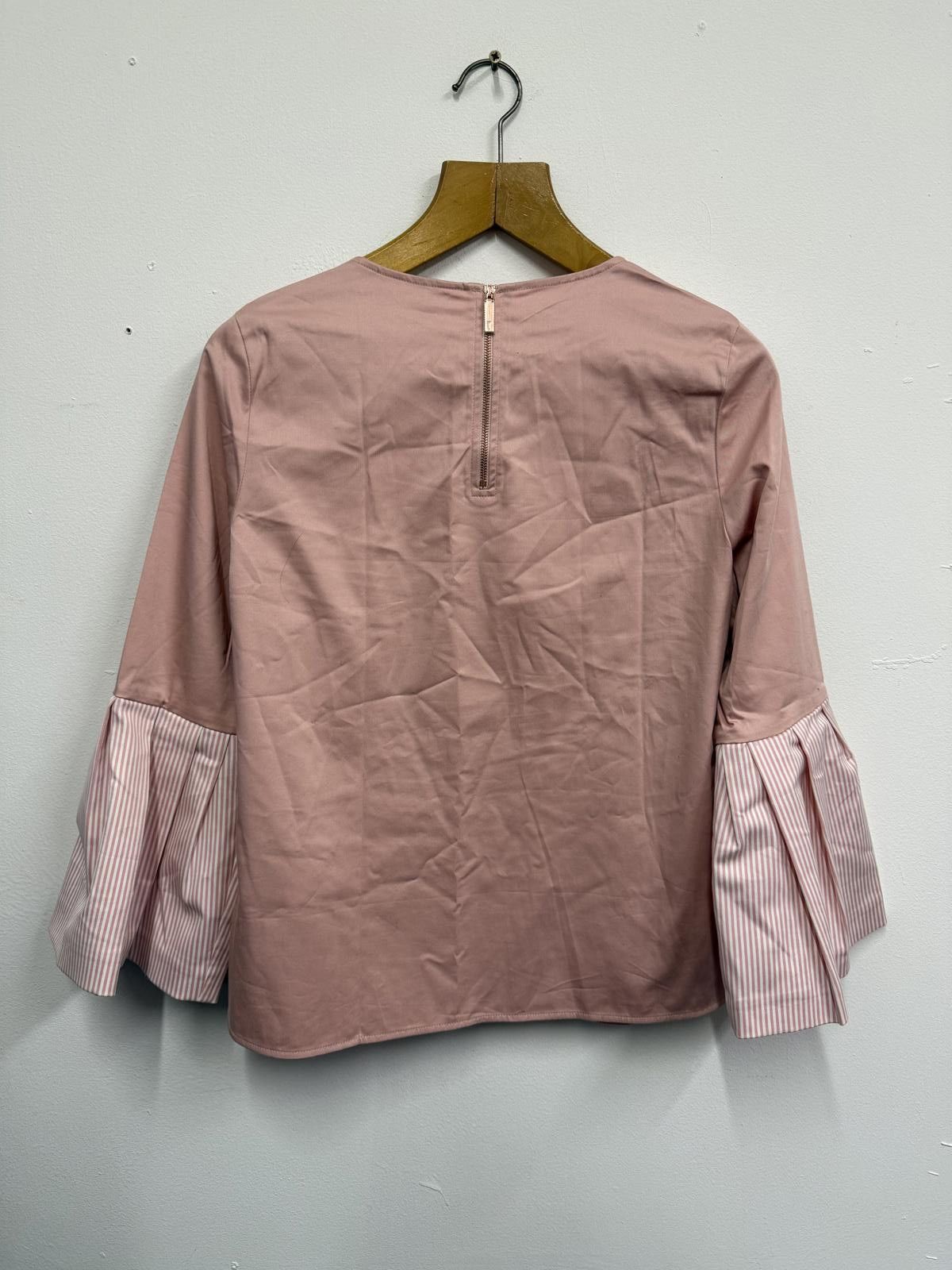Ted Baker Ted Baker Pink Long Sleeve Top with Pleated Sleeve Detail Size XXS / US 00 / IT 34 - 2 Thumbnail