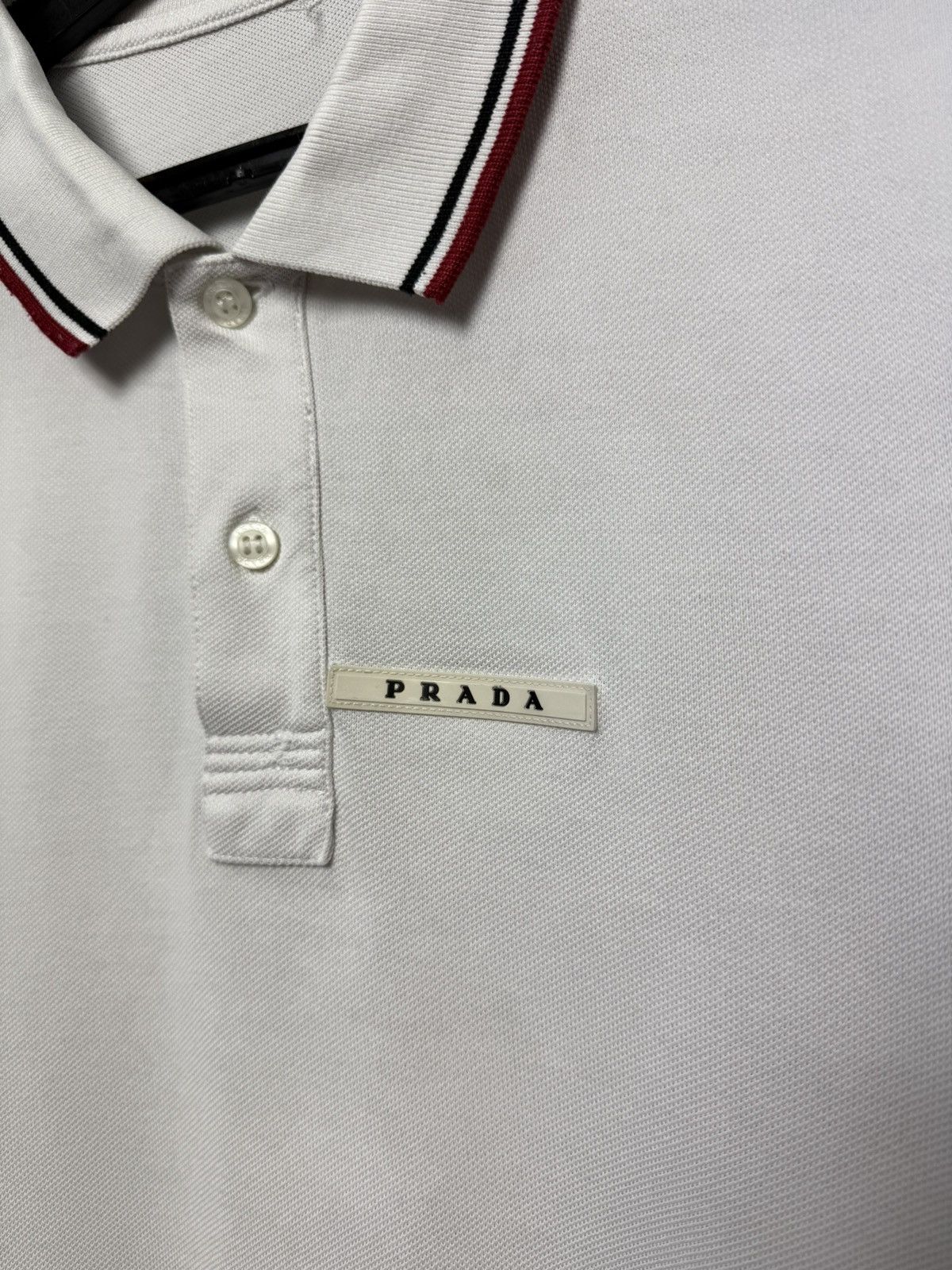 Prada Prada Milano White Tab Logo Men’s Polo T-Shirt Short Sleeve Size US L / EU 52-54 / 3 - 4 Thumbnail