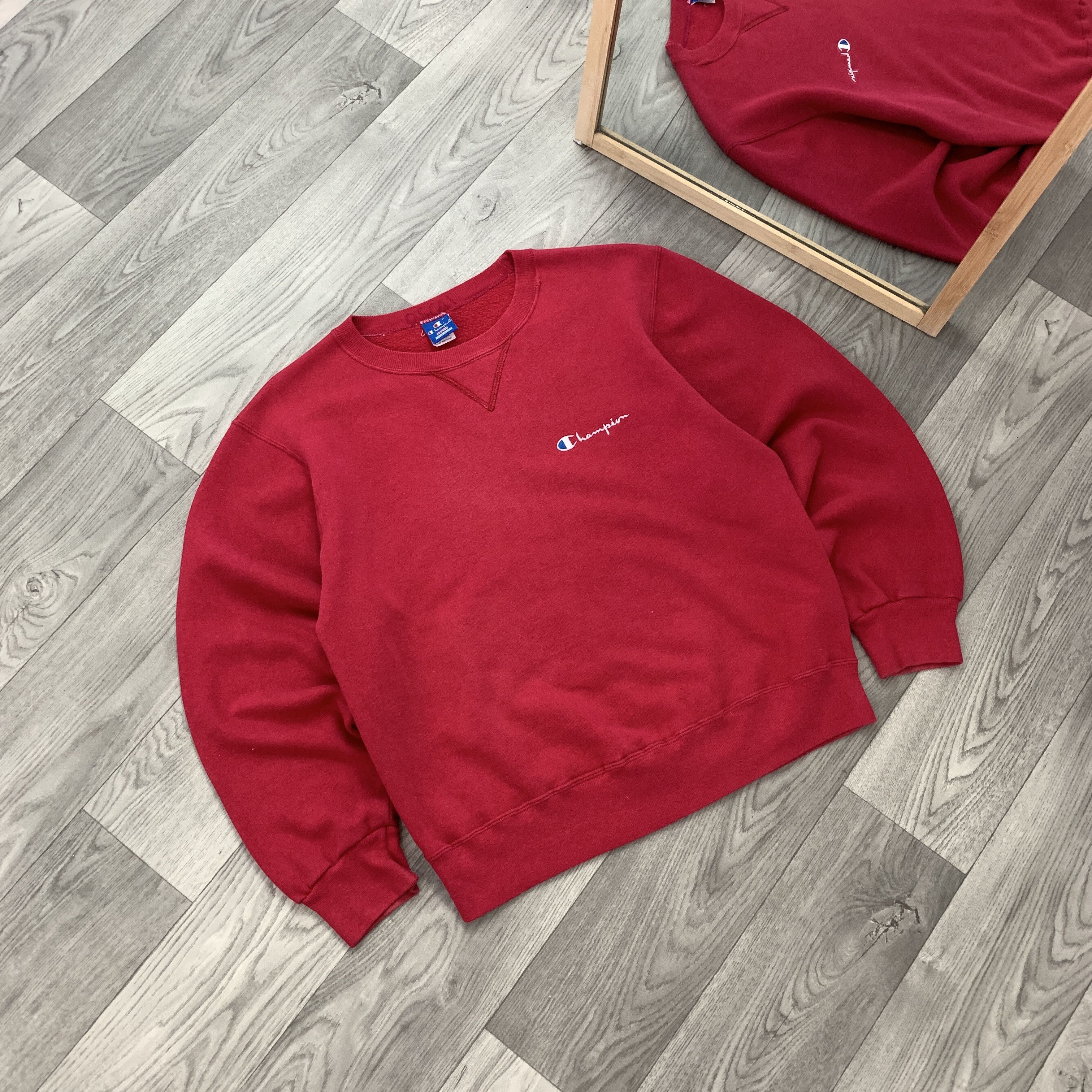 Champion Vintage Champion Made in USA Boxy Red Crewneck Sweatshirt Size US M / EU 48-50 / 2 - 2 Thumbnail