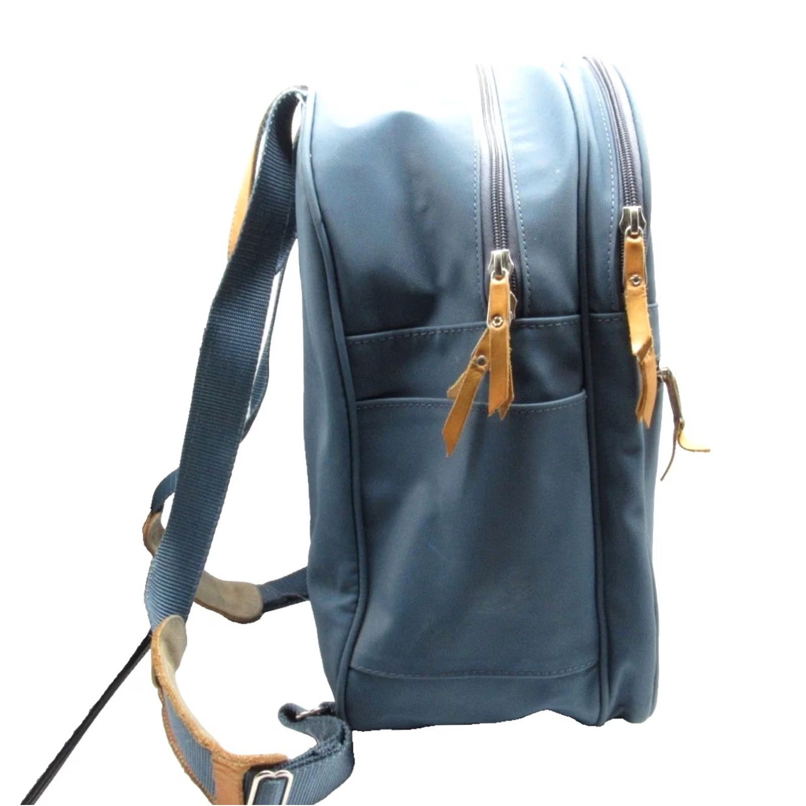 Vintage Jon Hart Backpack in Teal Blue Coated Canvas Leather Trim Size M / US 6-8 / IT 42-44 - 2 Thumbnail