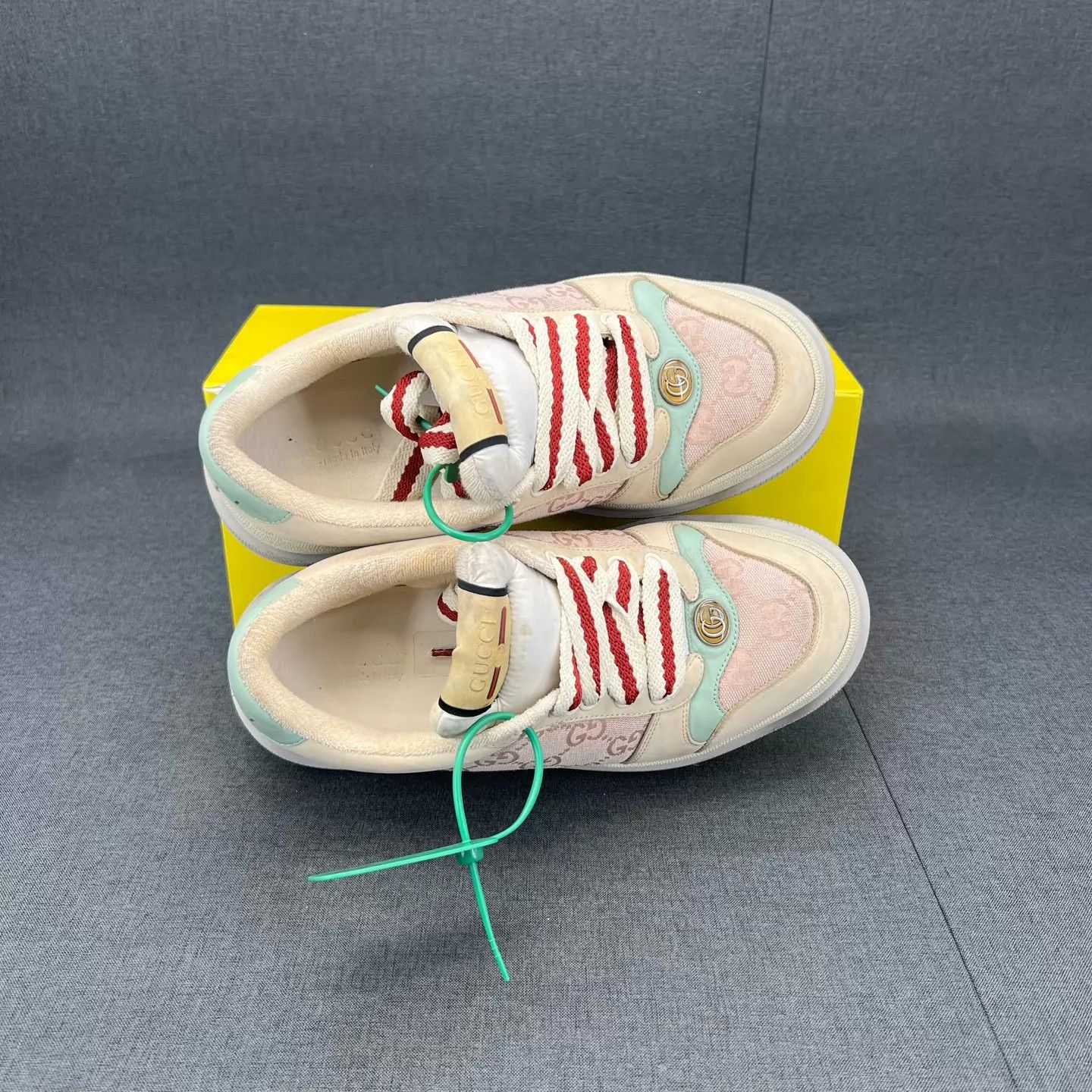 Gucci GUCCI Pang Ding pink beige size 38 Size US 7.5 / IT 37.5 - 2 Thumbnail