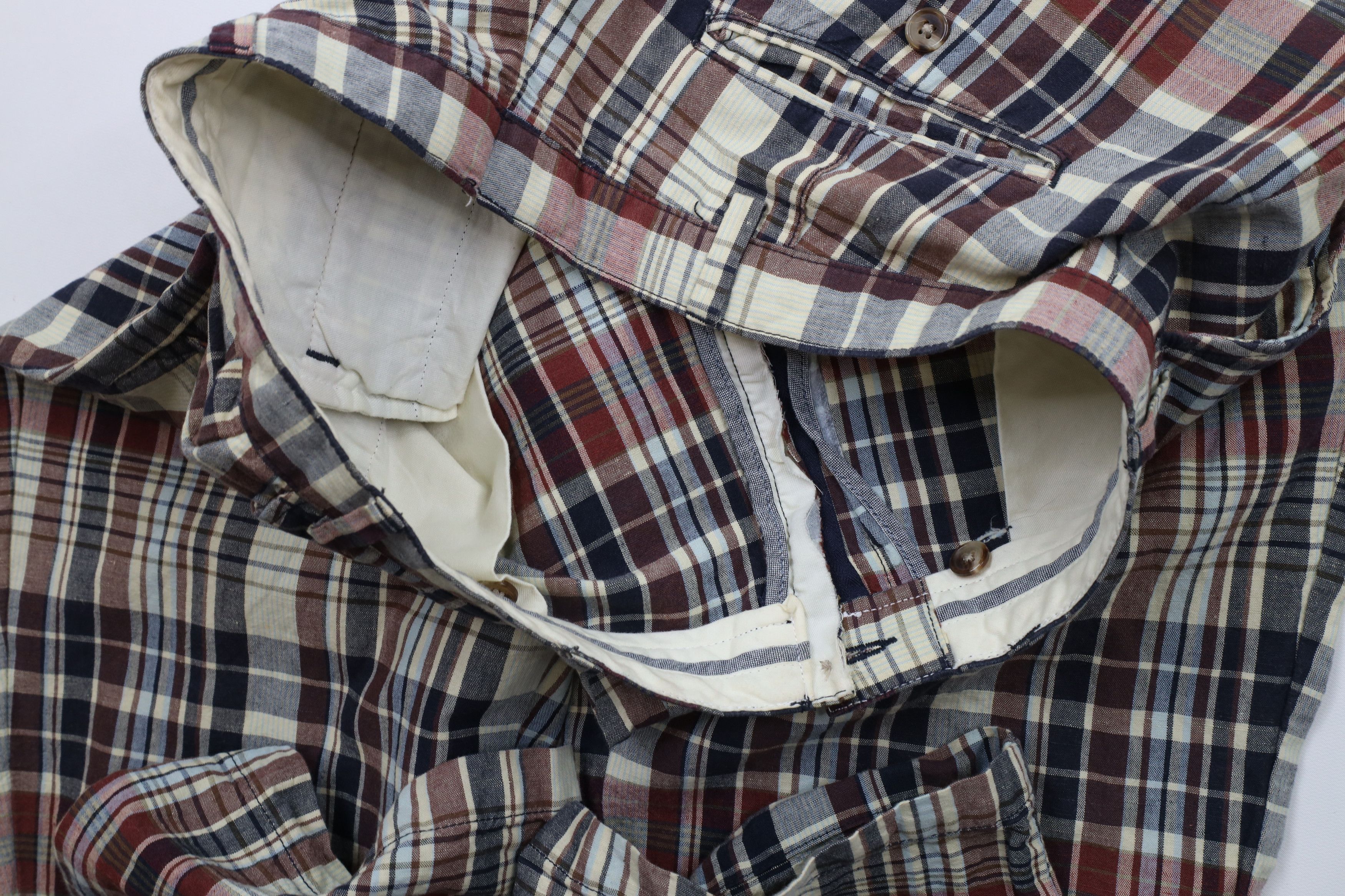 Lands' End × Vintage Vintage 90s Lands End Front Linen Blend Chino Pants Plaid Size US 34 / EU 50 - 9 Thumbnail