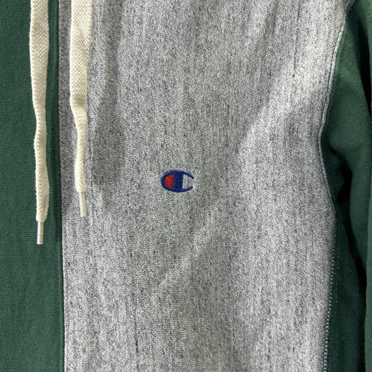 Champion Vintage Champion Two Colour Green/Grey Distressed Hoodie Size US M / EU 48-50 / 2 - 3 Thumbnail