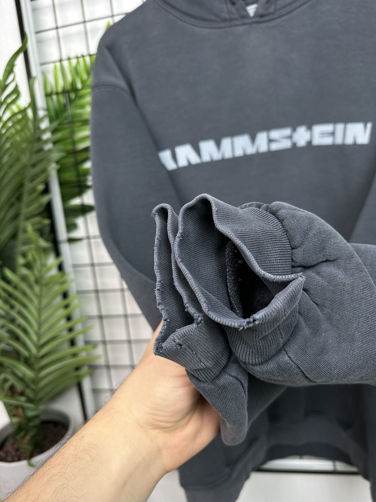 Band Tees × Vintage Rammstein Big Logo Vintage Hoodie Men L size Grey y2k Size US L / EU 52-54 / 3 - 13 Thumbnail