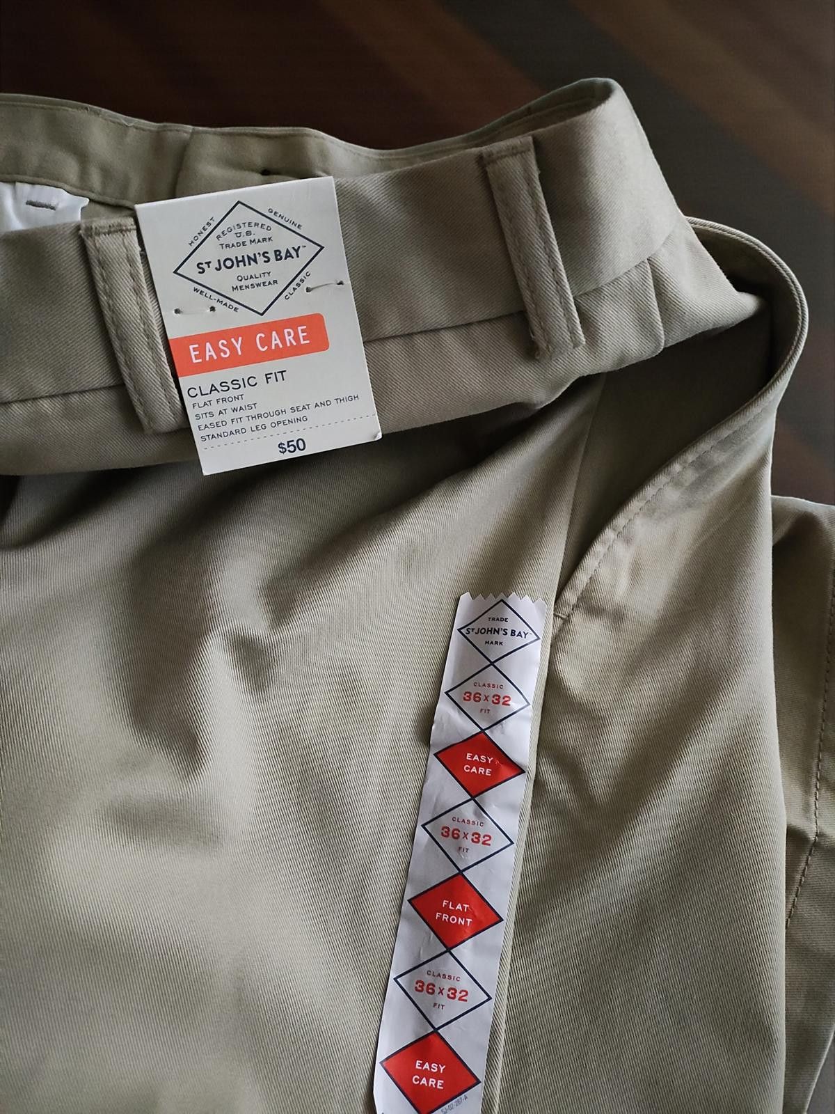 St. Johns Bay St. John's Bay Classic Fit Flat Front Easy Care Khaki Pants Size US 36 / EU 52 - 5 Thumbnail