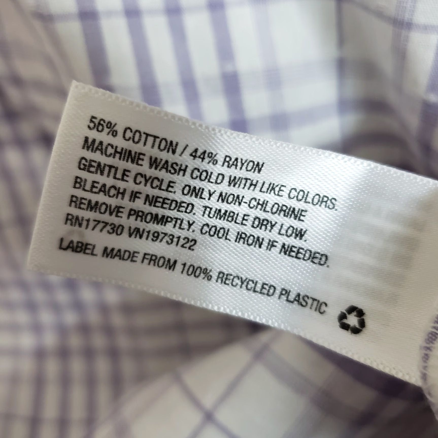 Vintage Universal Thread Top Womens Sz Large Purple White Plaid Long Sleeve Cotton Blend Size L / US 10 / IT 46 - 5 Thumbnail
