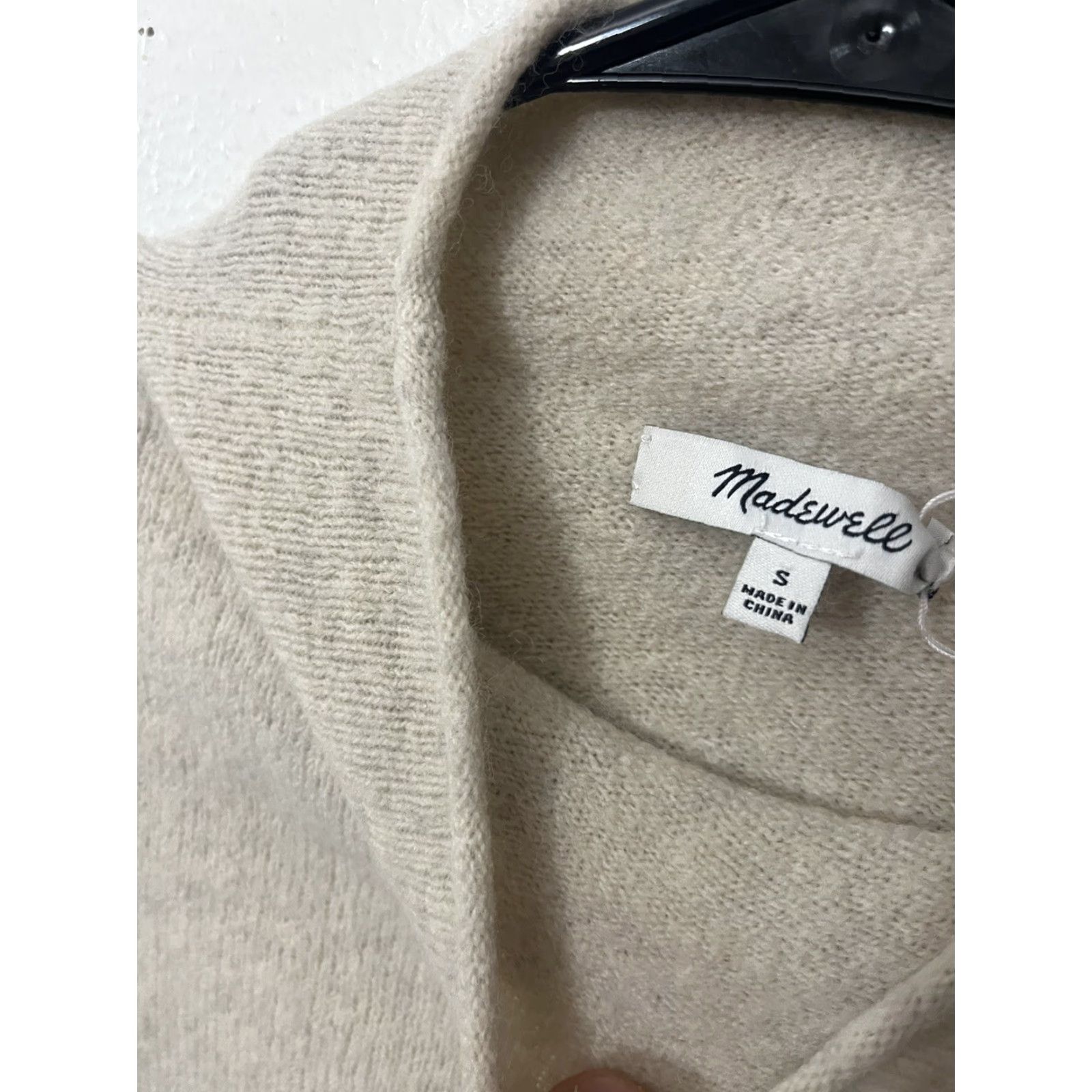 Madewell MADewell Wool Blend Long Sleeve Mock Neck Sweater Beige Small Womens Size S / US 4 / IT 40 - 2 Thumbnail