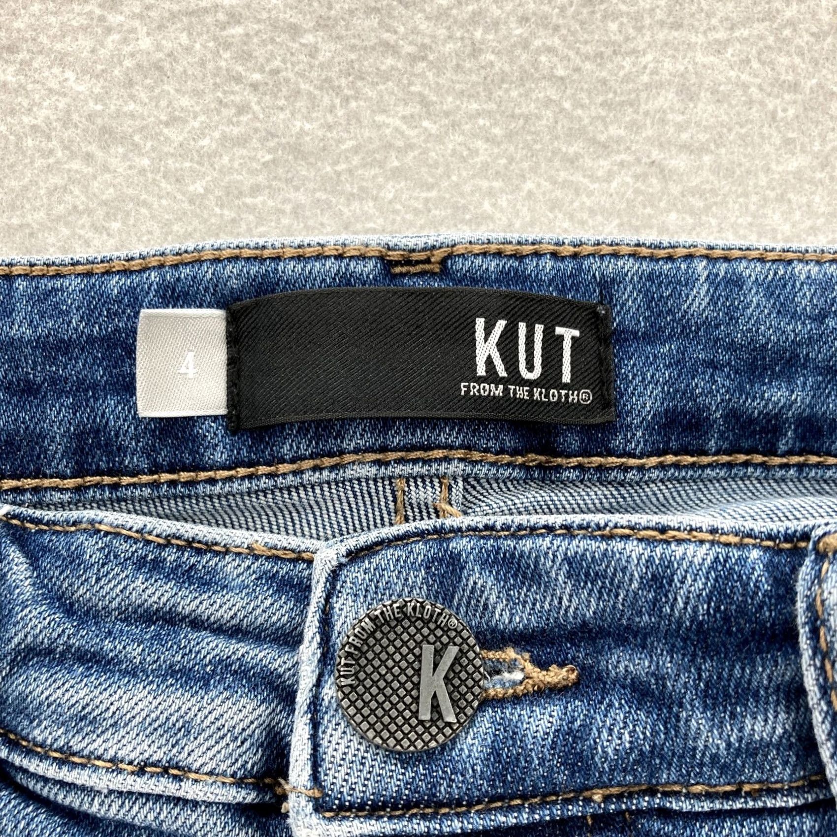 Vintage VINTAGE Kut From The Kloth Jeans Womens 4 Rachael High Rise Fab Ab Mom Distressed Blue Size 27" / US 4 / IT 40 - 5 Thumbnail