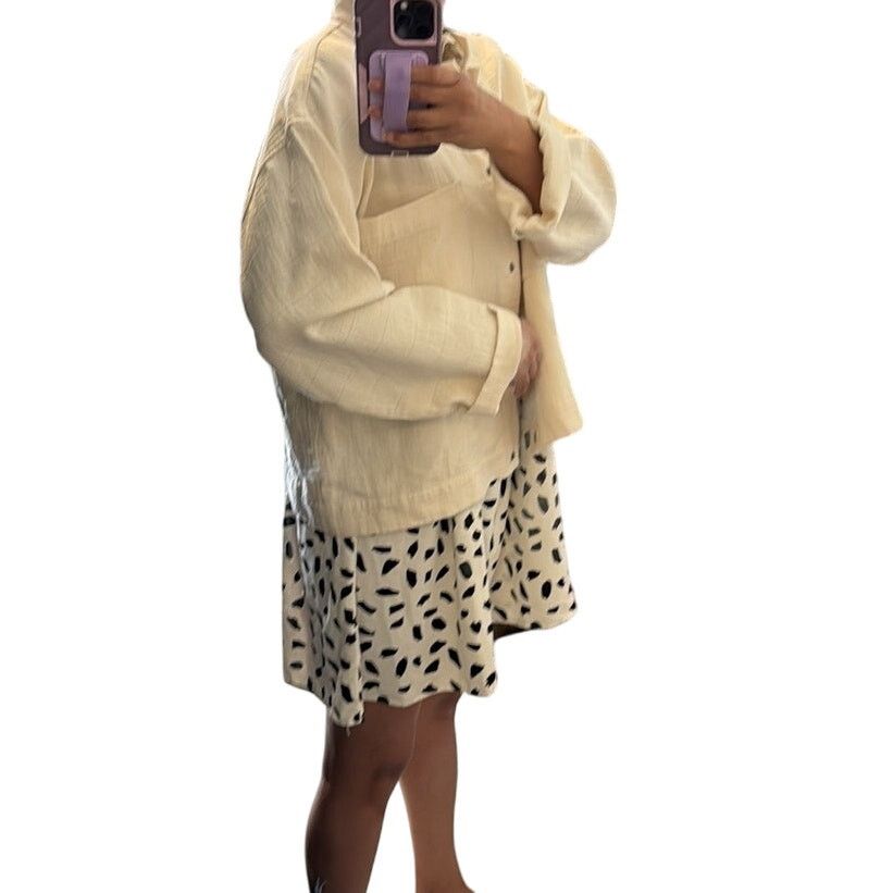 Eileen Fisher Eileen Fisher Ivory Cotton mandarin collar oversized Jacket Size S / US 4 / IT 40 - 11 Thumbnail