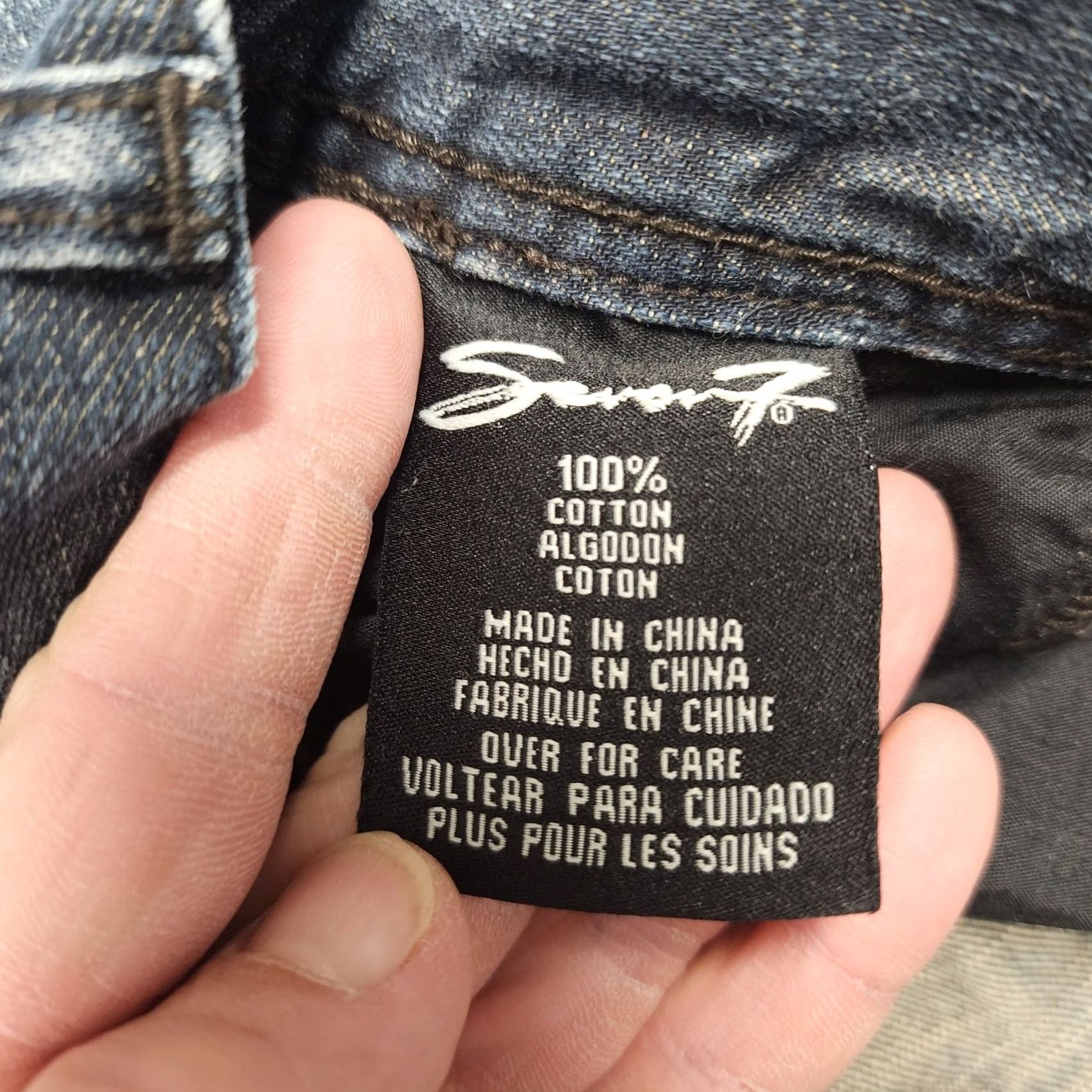 Vintage Seven7 Jeans Mens 34x28 Straight Dark Wash Casual Whiskering Tagged 34x30 Mens Waist 34 Inseam 28 Zip Machine Washable Blue Jeans Size US 34 / EU 50 - 4 Thumbnail