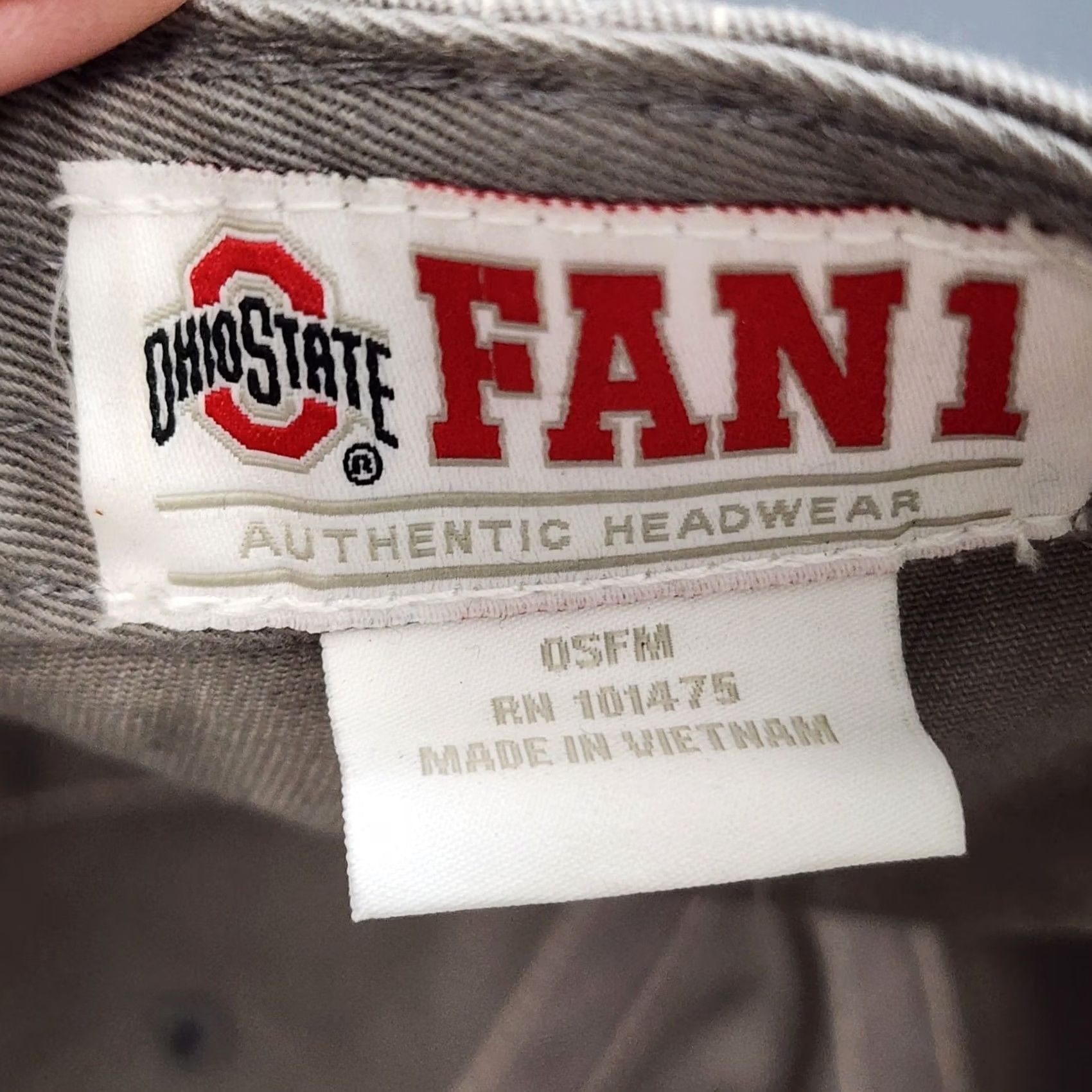 Vintage Ohio State Buckeyes Hat Fan 1 Gray OSU Cap Adjustable Strapback Mens Size ONE SIZE - 7 Thumbnail