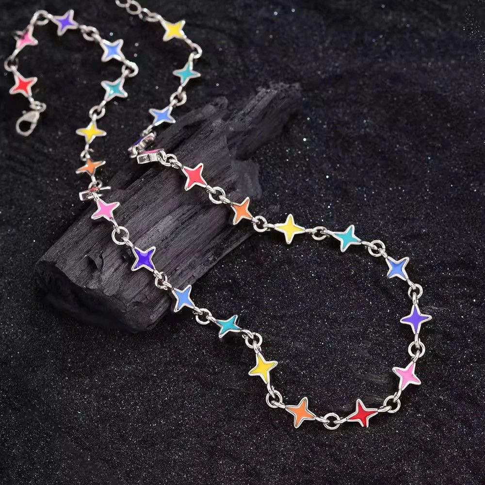 Japanese Brand Trendy Colorful Resin Star Necklace Size ONE SIZE - 2 Thumbnail